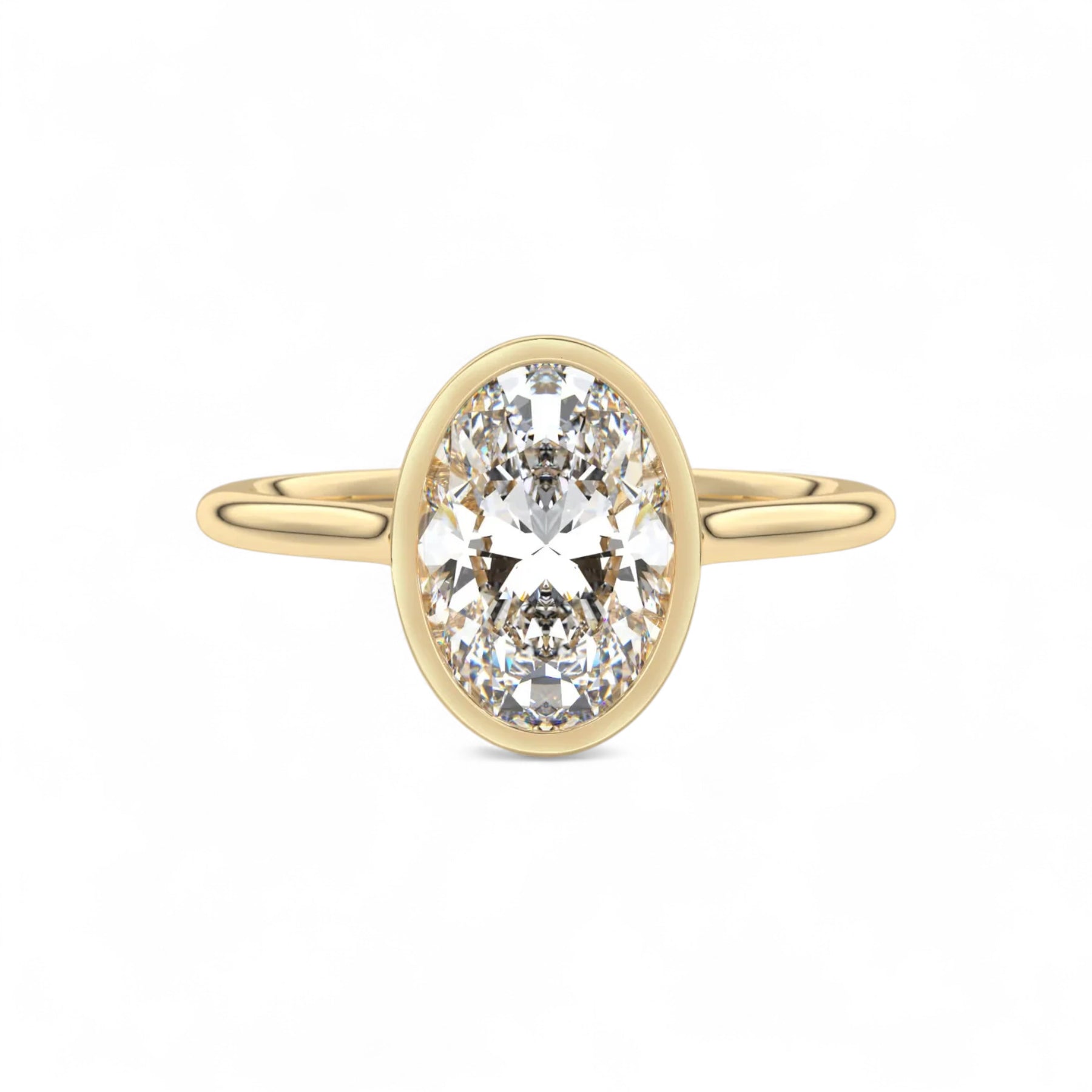 Isla Oval Bezel Lab Diamond Engagement Ring Aura Diamonds