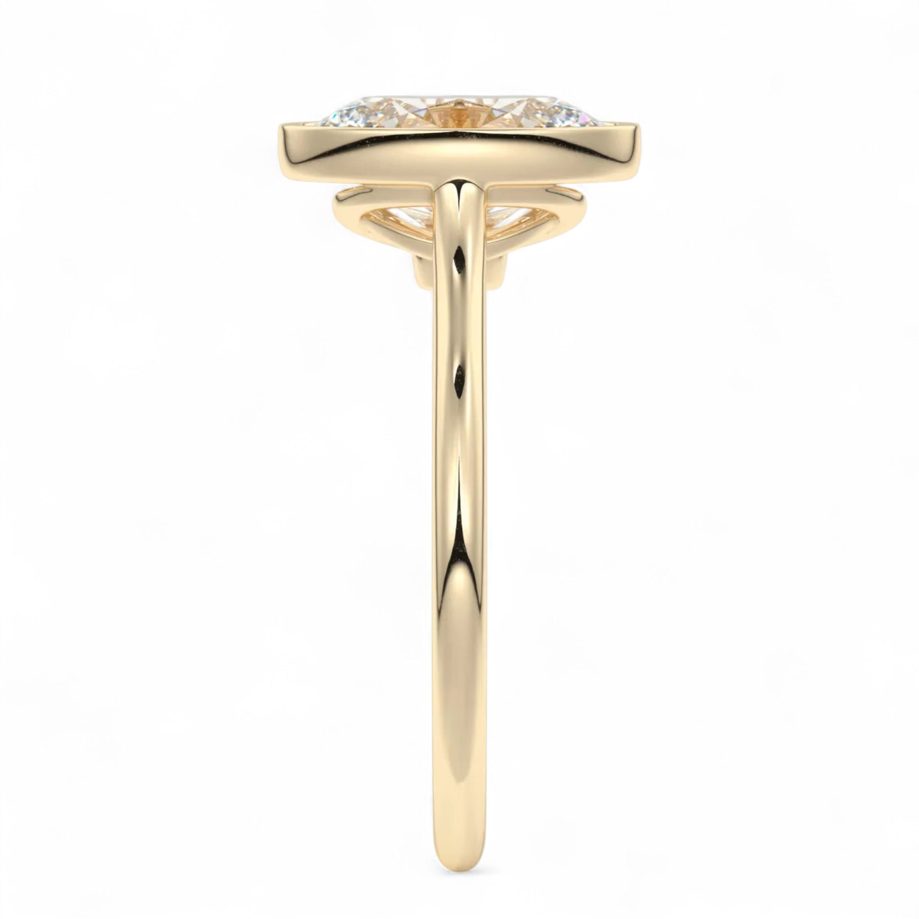 Isla Oval Bezel Lab Diamond Engagement Ring Aura Diamonds