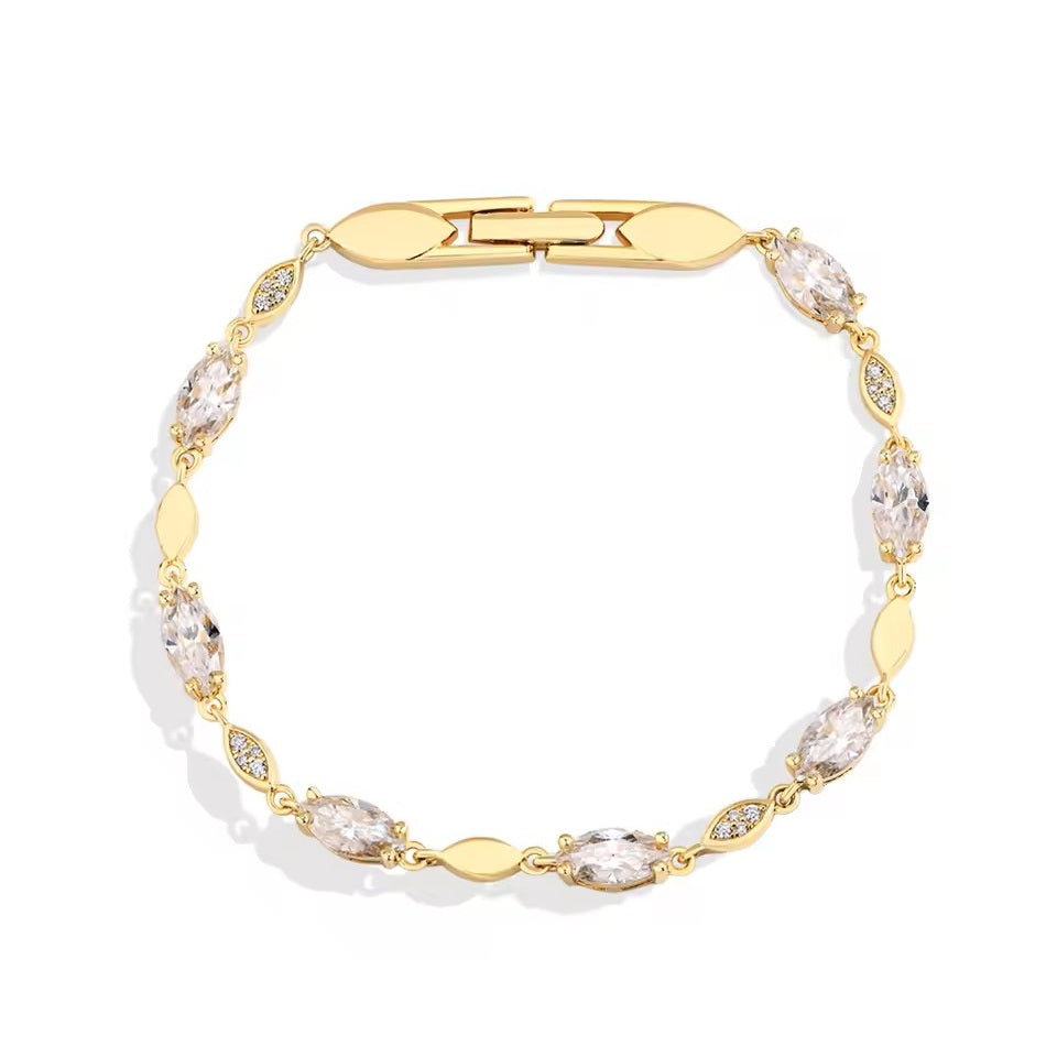 Elegant Marquise Tennis Bracelet - Moissanite Aura Diamonds