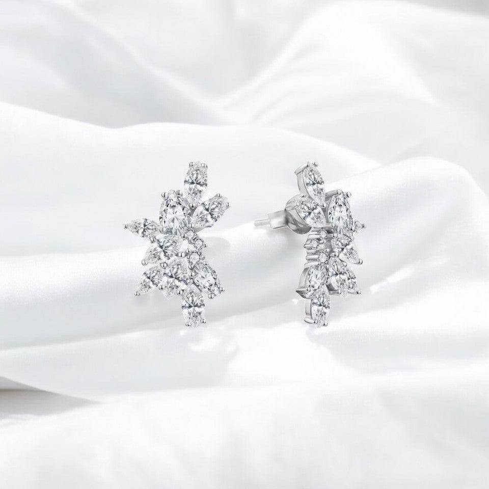 Bridal Luxury 6 Carat Emma Earrings - Marquise, Pear and Round Cut - Moissanite Aura Diamonds