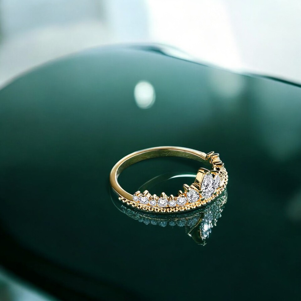 Tiara Statement Ring - White Gold/Gold/Rose Gold Plated 18K Aura Diamonds