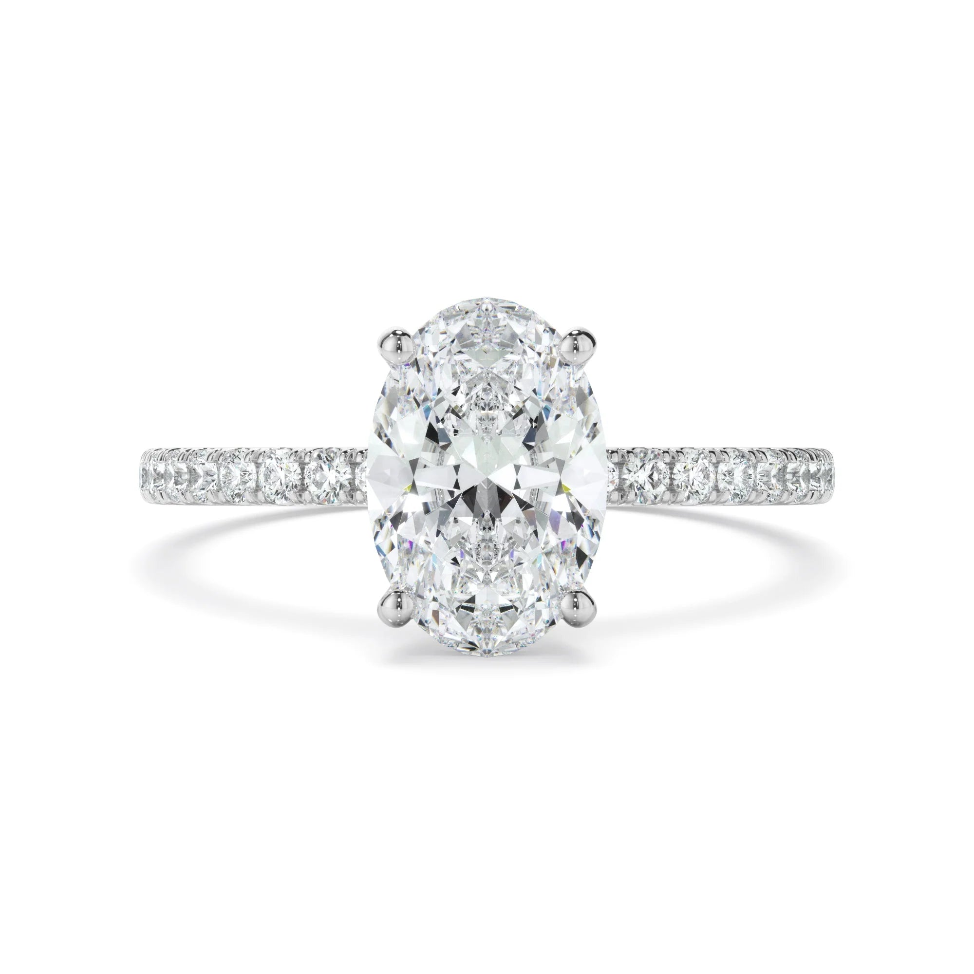Nora Grace 2 Carat Oval Cut Pave Ring - Zirconia Crystals/Moissanite Nora Grace