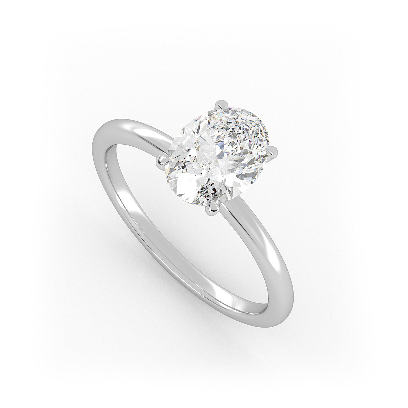 Oval Cut 2.5 Carat Solitaire Ring - 4 Prongs | 9K 14K 18K Solid Gold | Moissanite | Luxury Collection