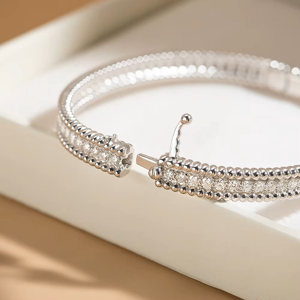 Eternity Bangle Bracelet - White Gold 18K Plated Aura Diamonds