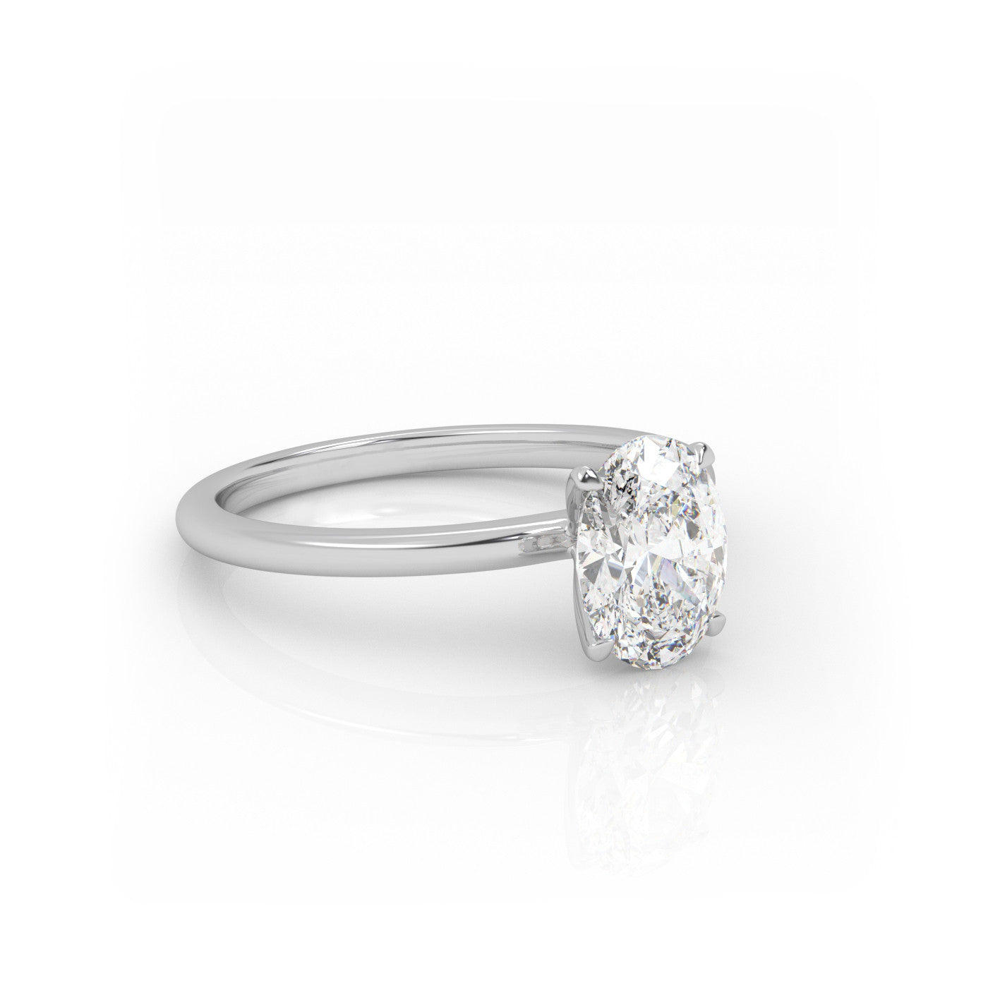 Oval Cut 2.5 Carat Solitaire Ring - 4 Prongs | 9K 14K 18K Solid Gold | Moissanite | Luxury Collection
