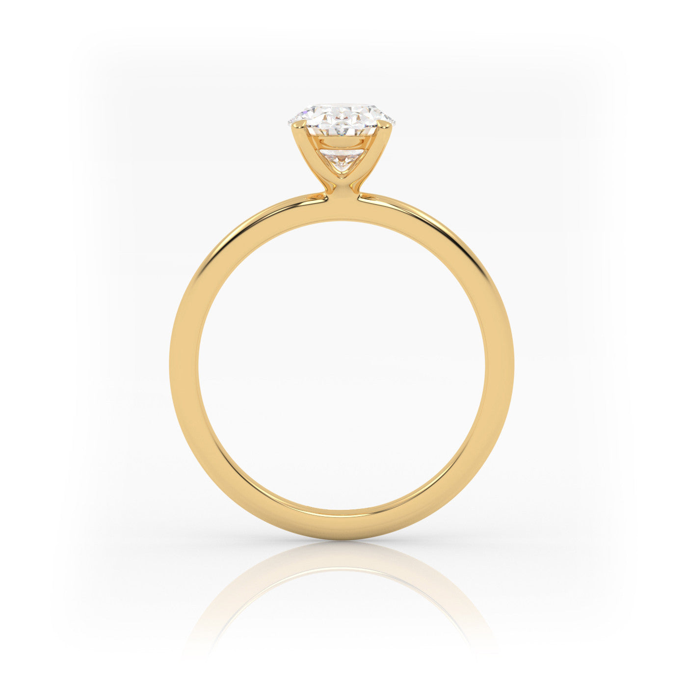 Oval Cut 2.5 Carat - Elongated Solitaire Ring - 4 Prongs | 9K 14K 18K Solid Gold | Moissanite or Lab Diamond | Luxury Collection