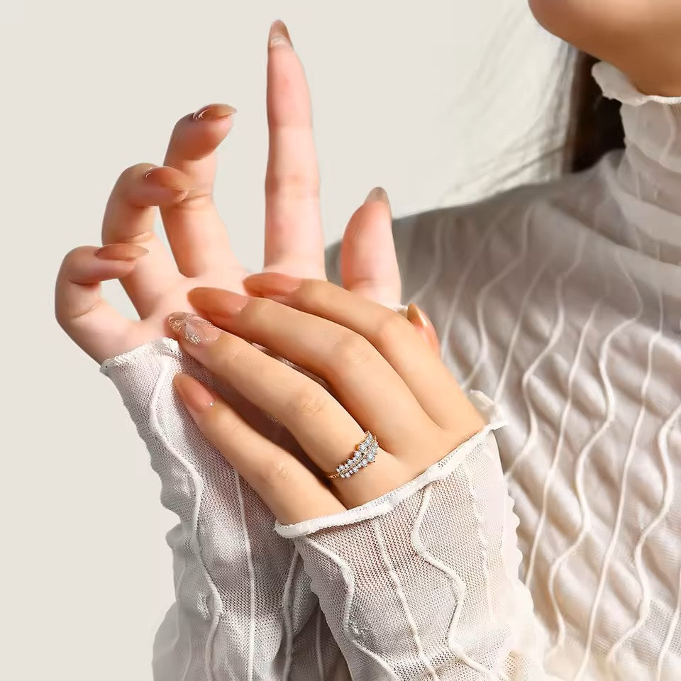 Chelsea Statement Ring - Gold Plated 18K Aura Diamonds