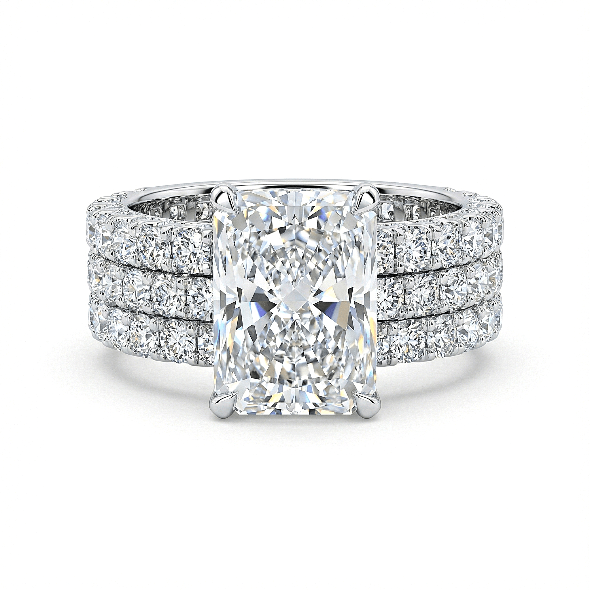 Luxury 5 Carat Radiant Ring With Wedding Bands - Lab Diamond Ring Aura Diamonds