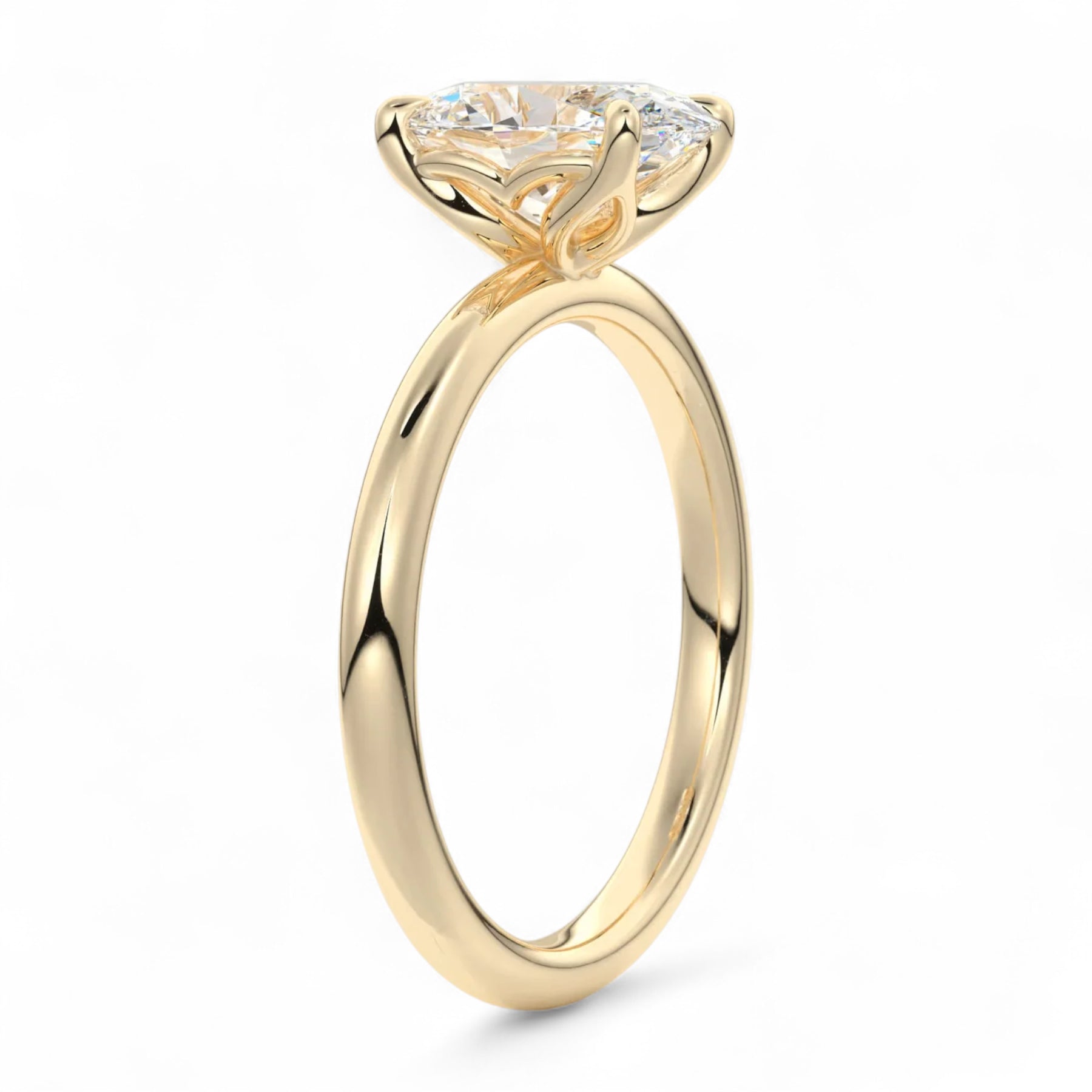 Amelia Oval Floral Solitaire Lab Diamond Engagement Ring Aura Diamonds
