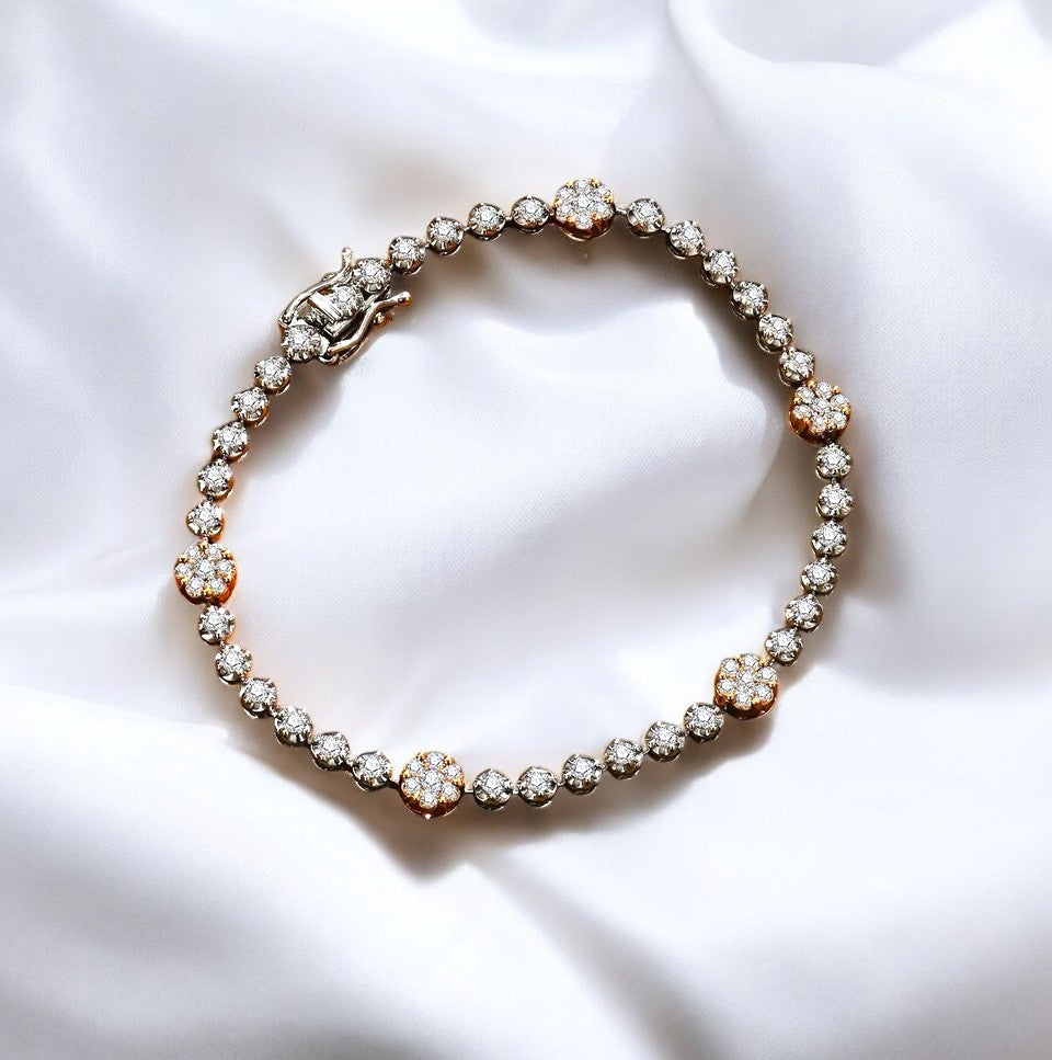 Luxury Artisan Tennis Bracelet - White Gold - Moissanite Aura Diamonds