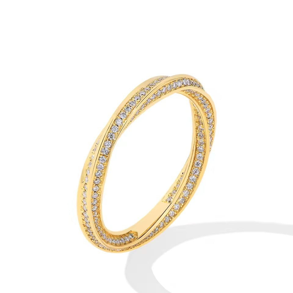 Luxury Alana Ring - Gold Vermeil Ring with Moissanite Accents - Unisex
