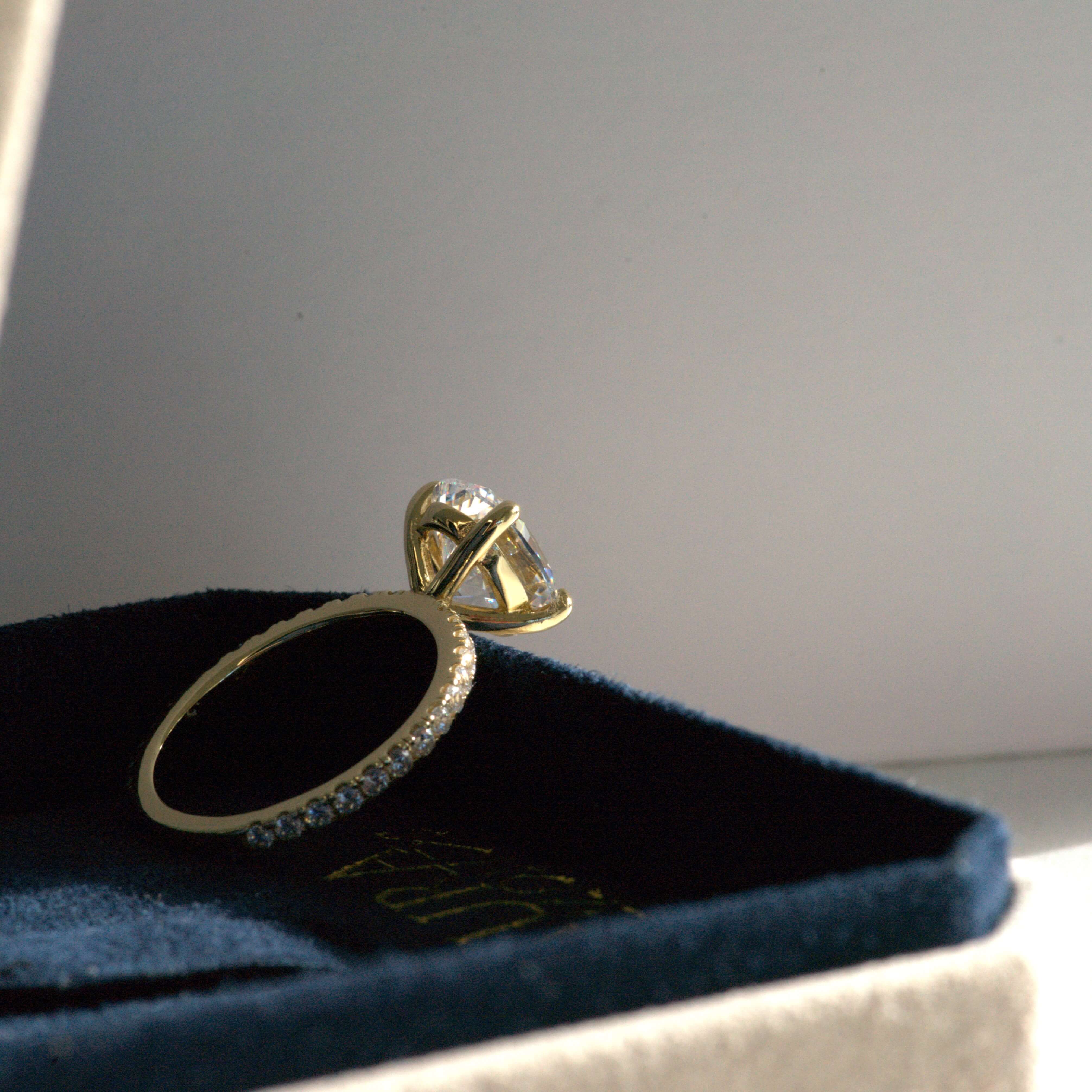 Nora Grace 2 Carat Oval Cut Pave Ring - Zirconia Crystals/Moissanite Nora Grace