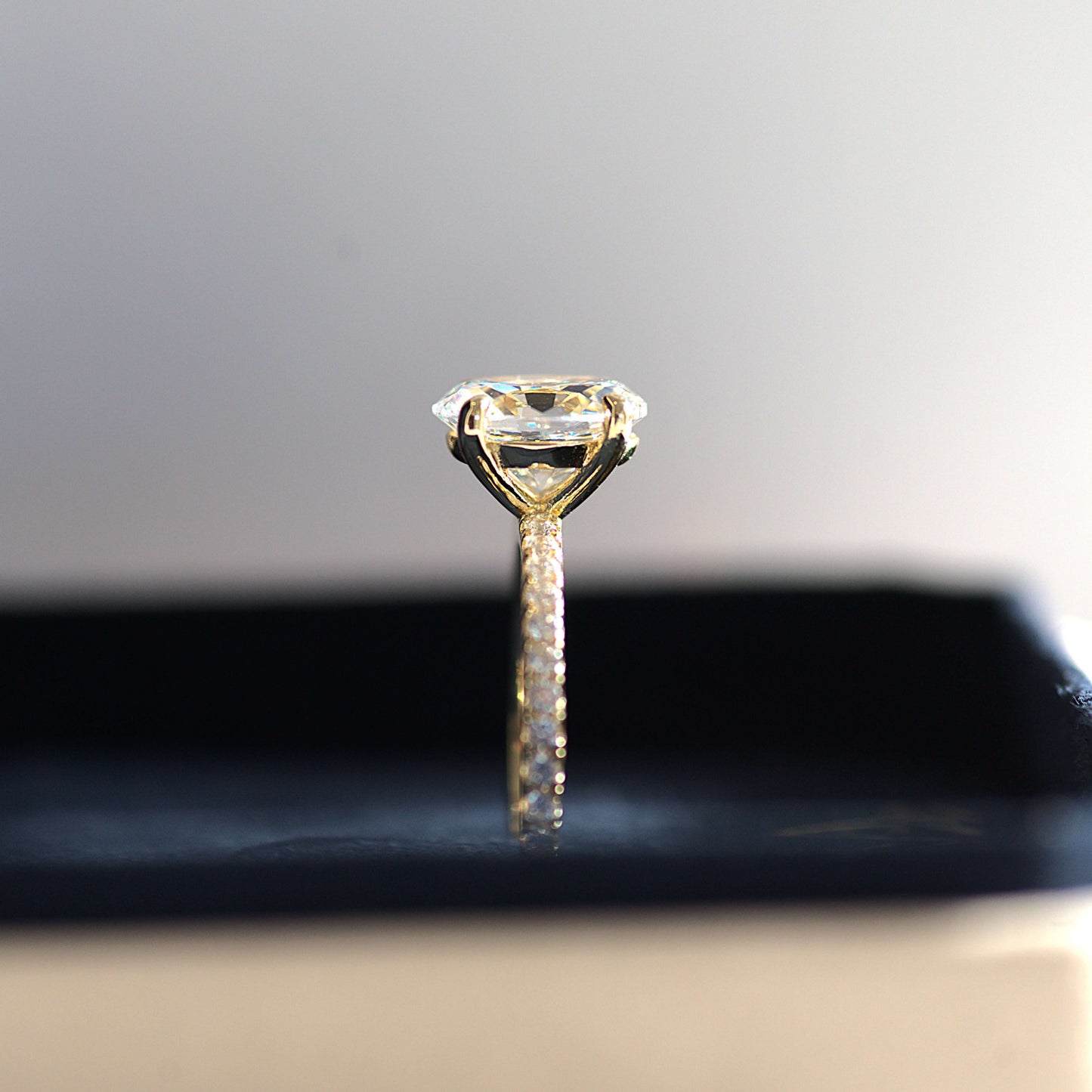 Nora Grace 2 Carat Oval Cut Pave Ring - Zirconia Crystals/Moissanite