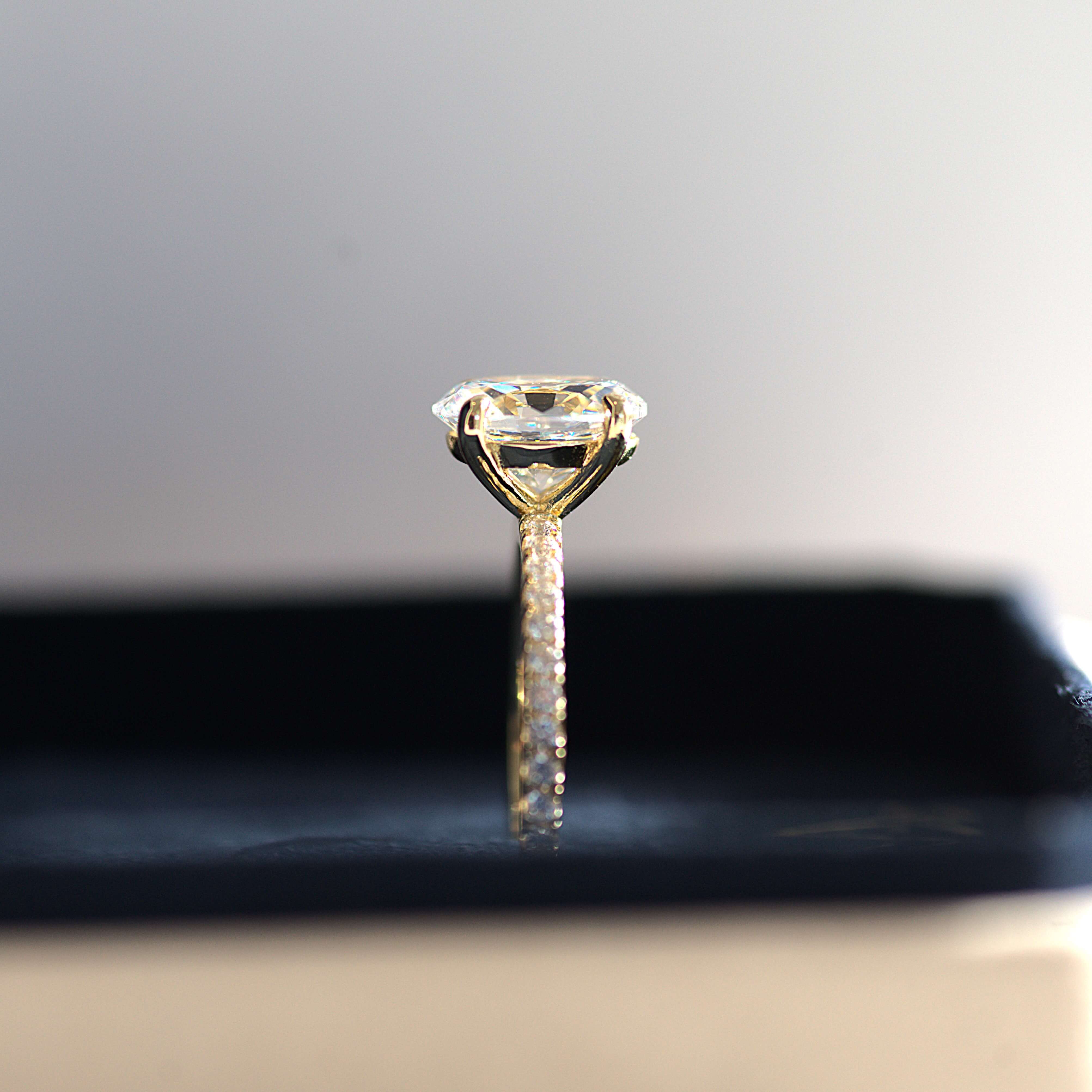 Nora Grace 2 Carat Oval Cut Pave Ring - Zirconia Crystals/Moissanite Nora Grace