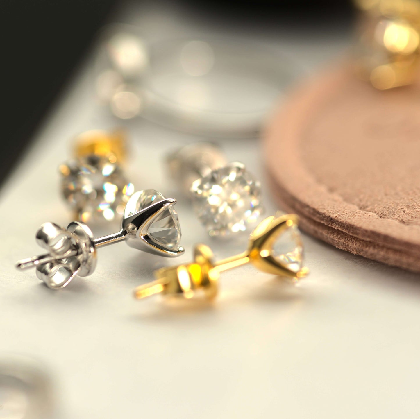 Aura Eternity Stud Earrings - Moissanite