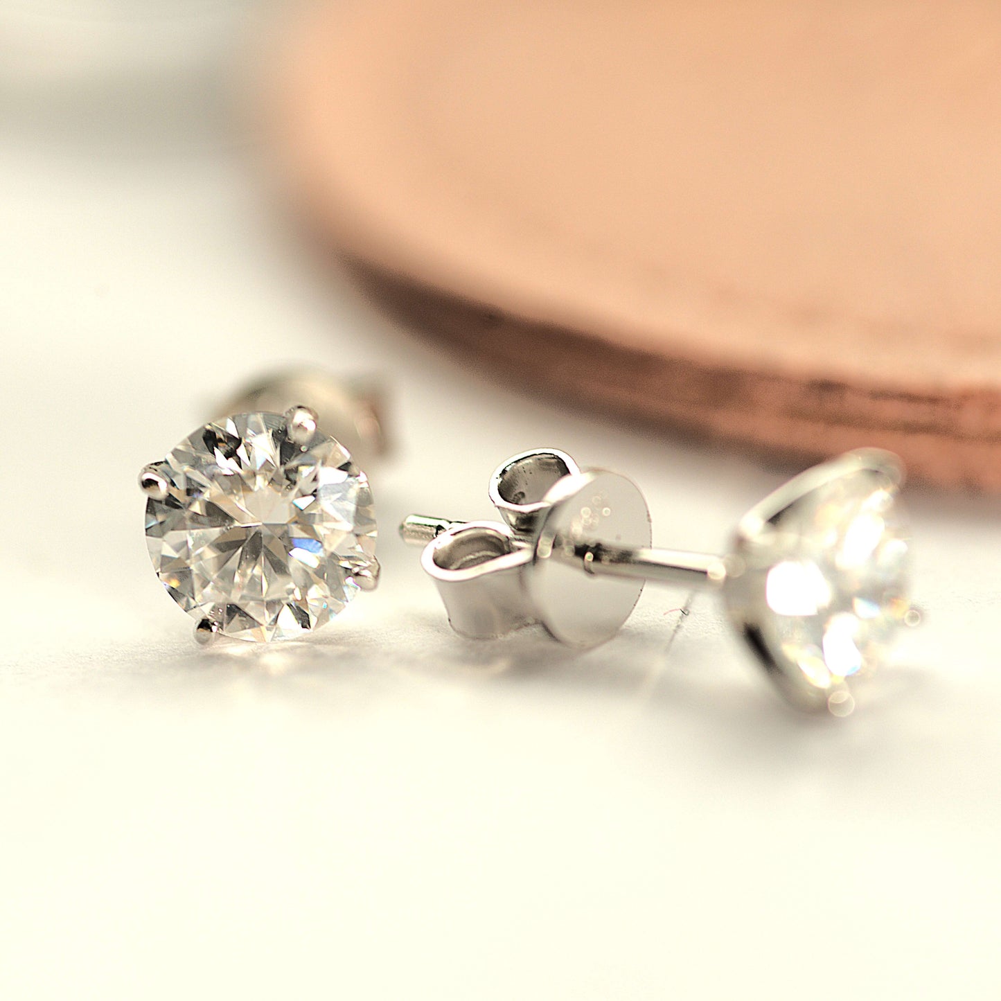 Aura Eternity Stud Earrings - Moissanite