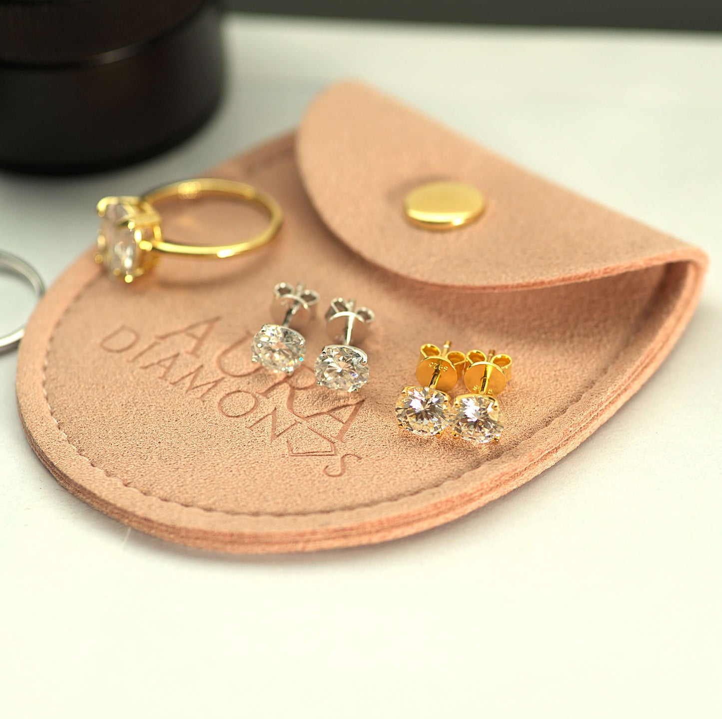 Aura Eternity Stud Earrings - Moissanite