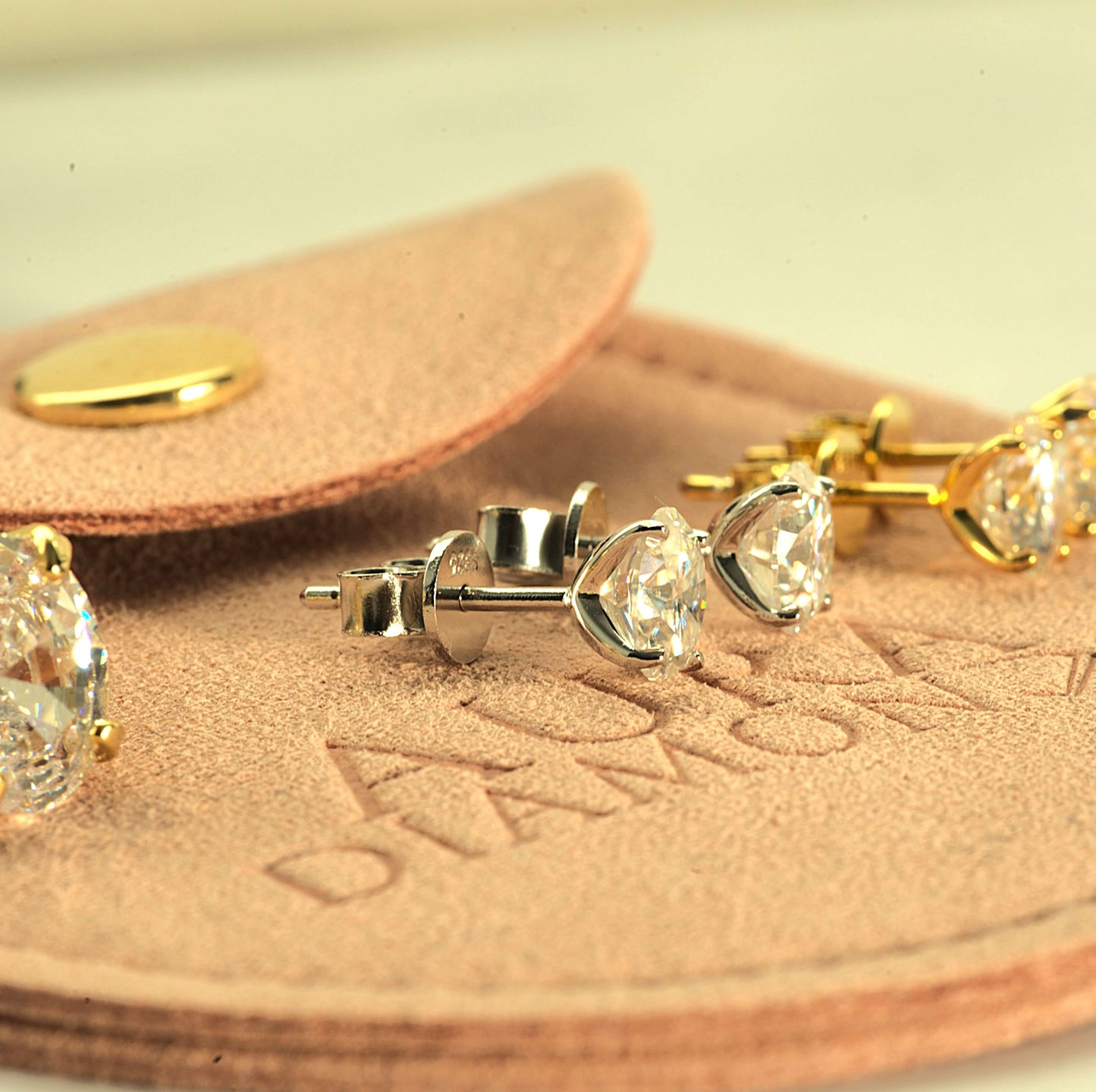 Aura Eternity Stud Earrings - Moissanite