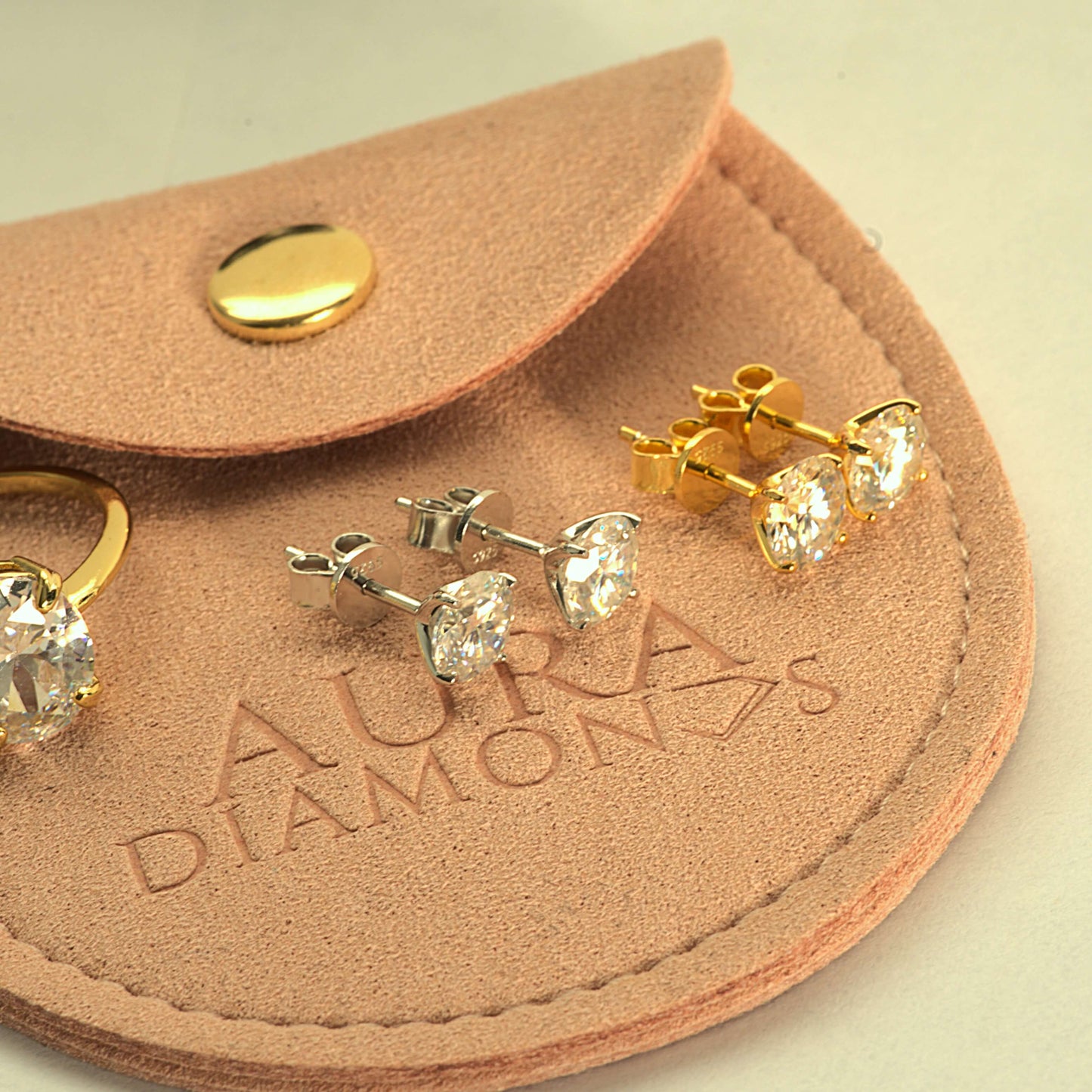 Aura Eternity Stud Earrings - Moissanite