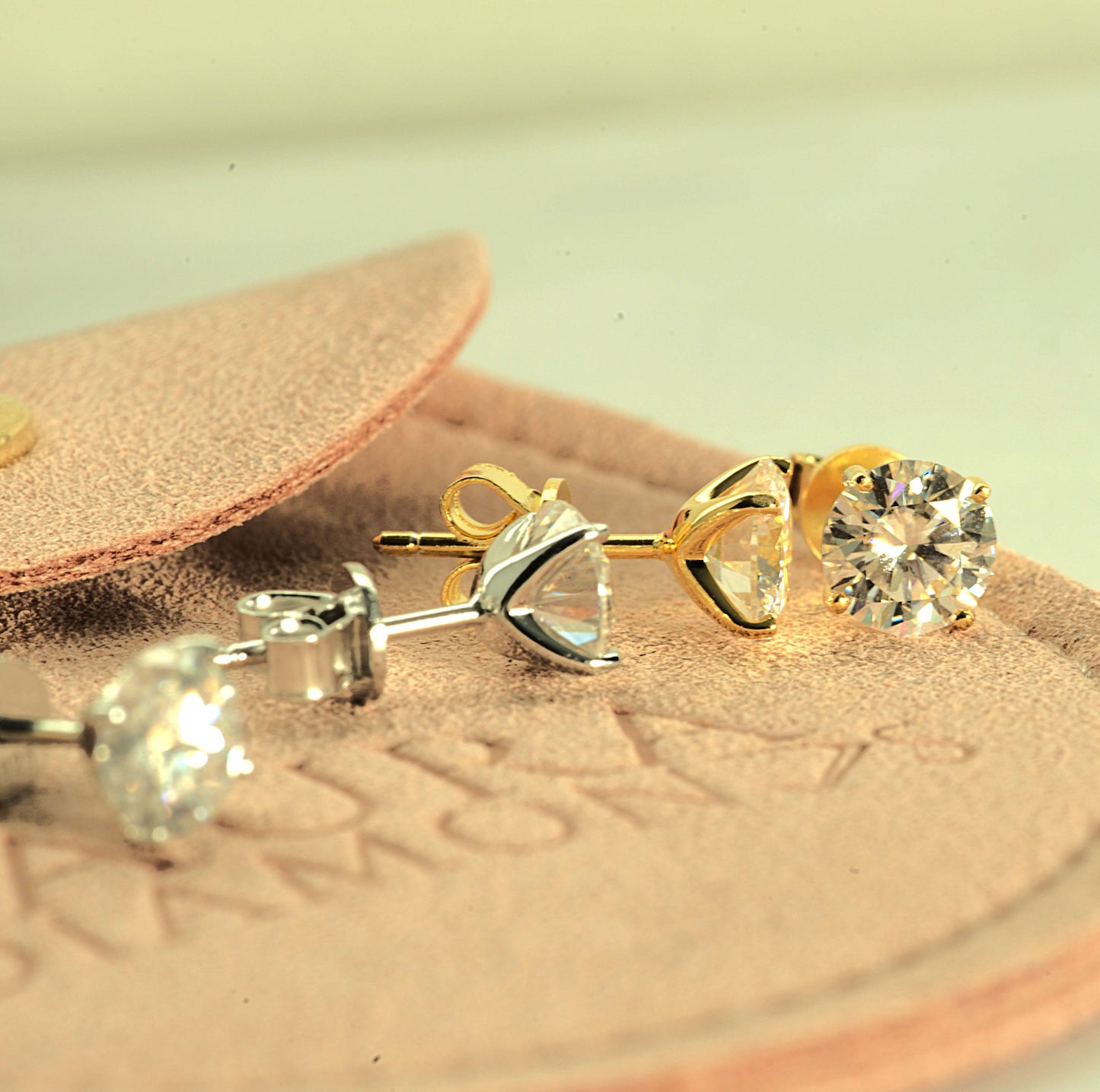 Aura Eternity Stud Earrings - Moissanite