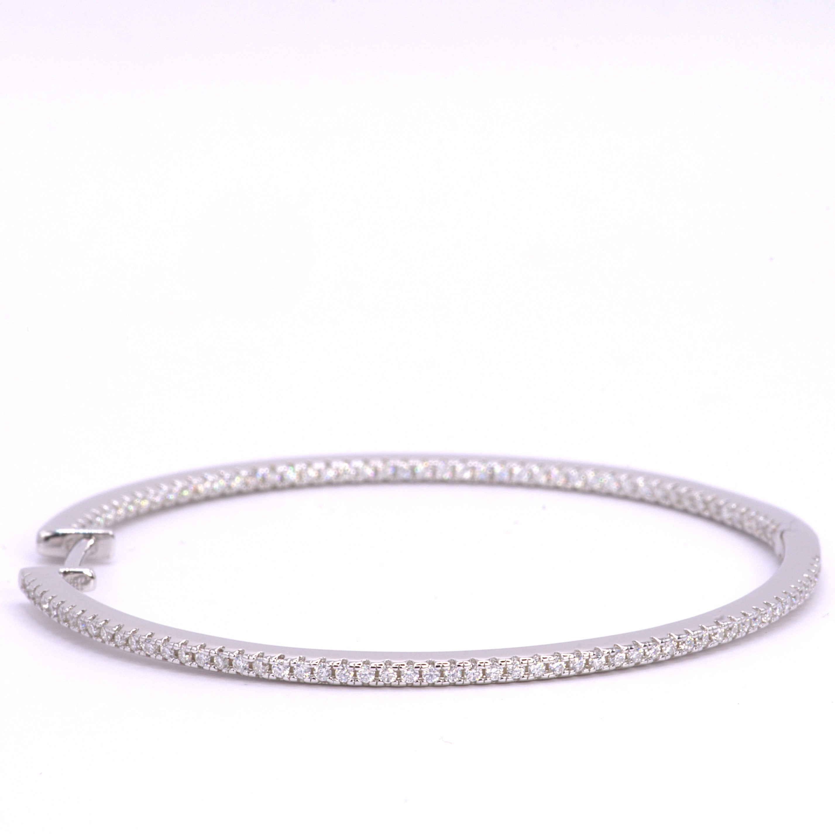 Luxury Aura Large Hoop Earrings - Moissanite - Sterling Silver (Rhodium Plated) Aura Diamonds