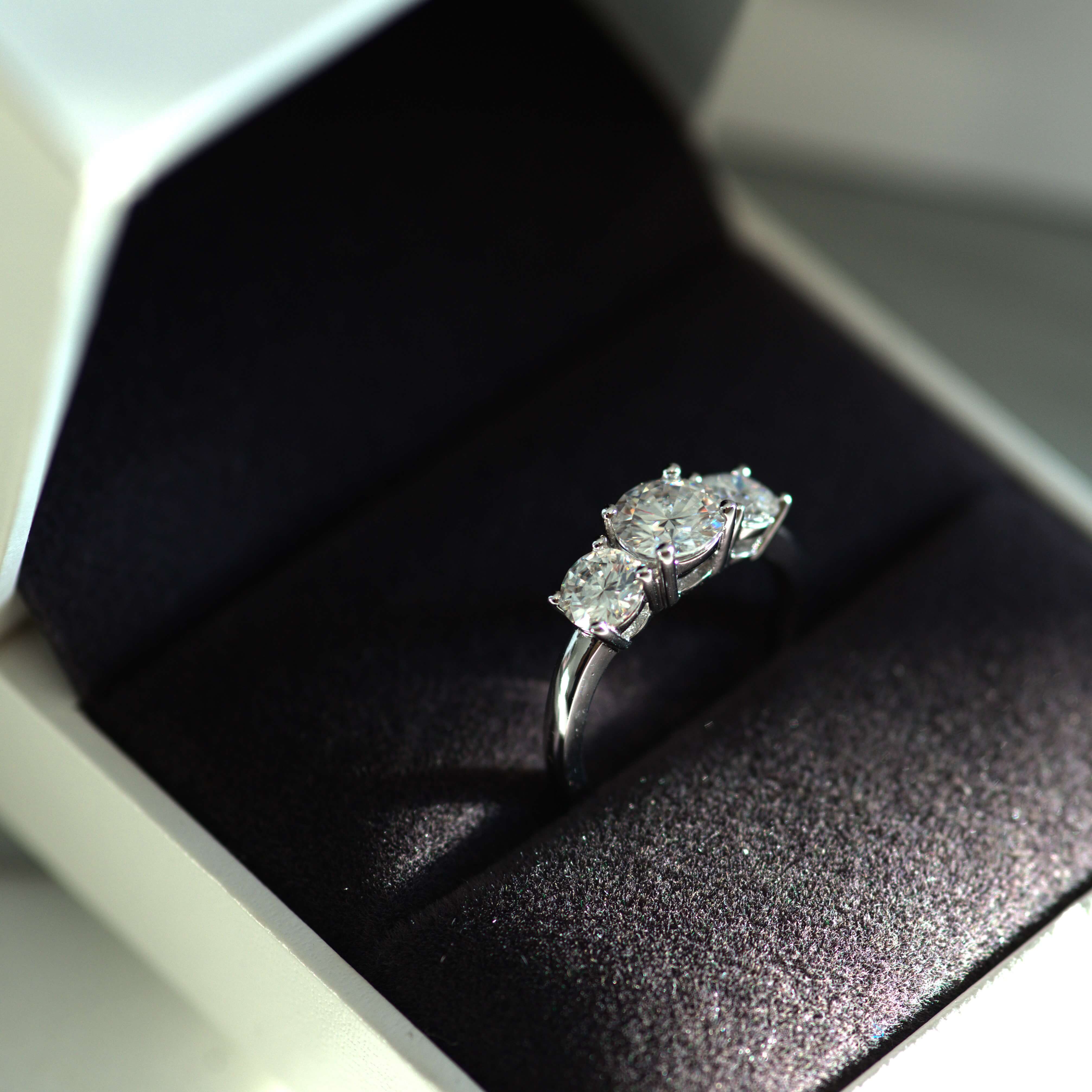 Aura Trio 2 Carat Eternity Ring - Moissanite / Lab Diamond Aura Diamonds