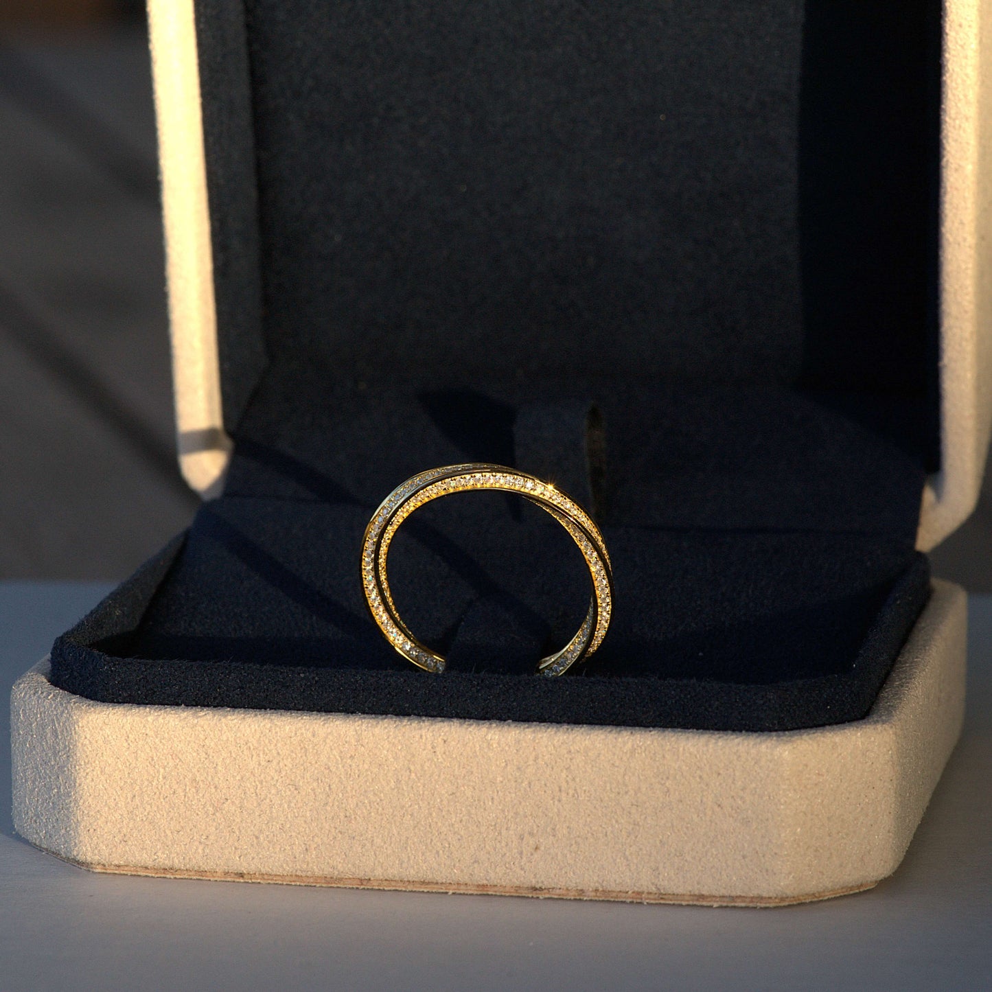 Luxury Alana Ring - Gold Vermeil Ring with Moissanite Accents - Unisex