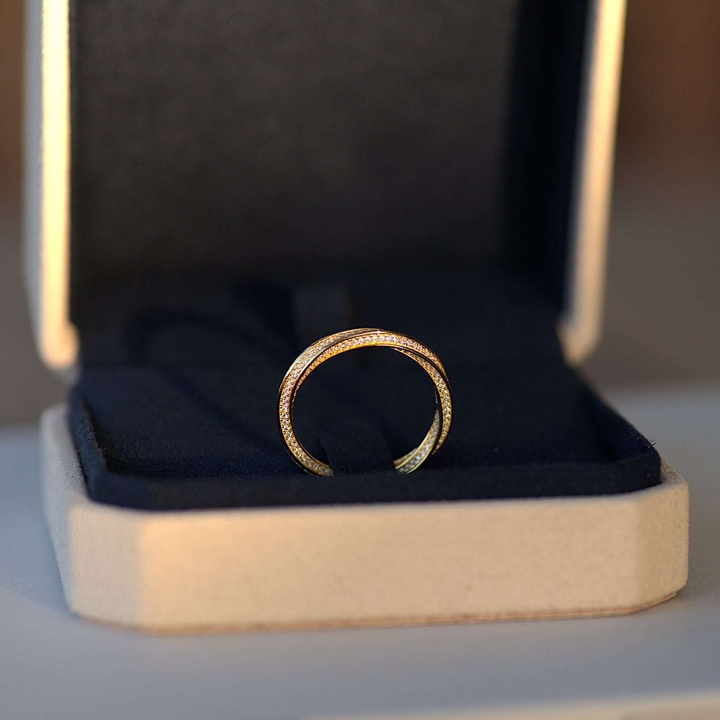 Luxury Alana Ring - Gold Vermeil Ring with Moissanite Accents - Unisex