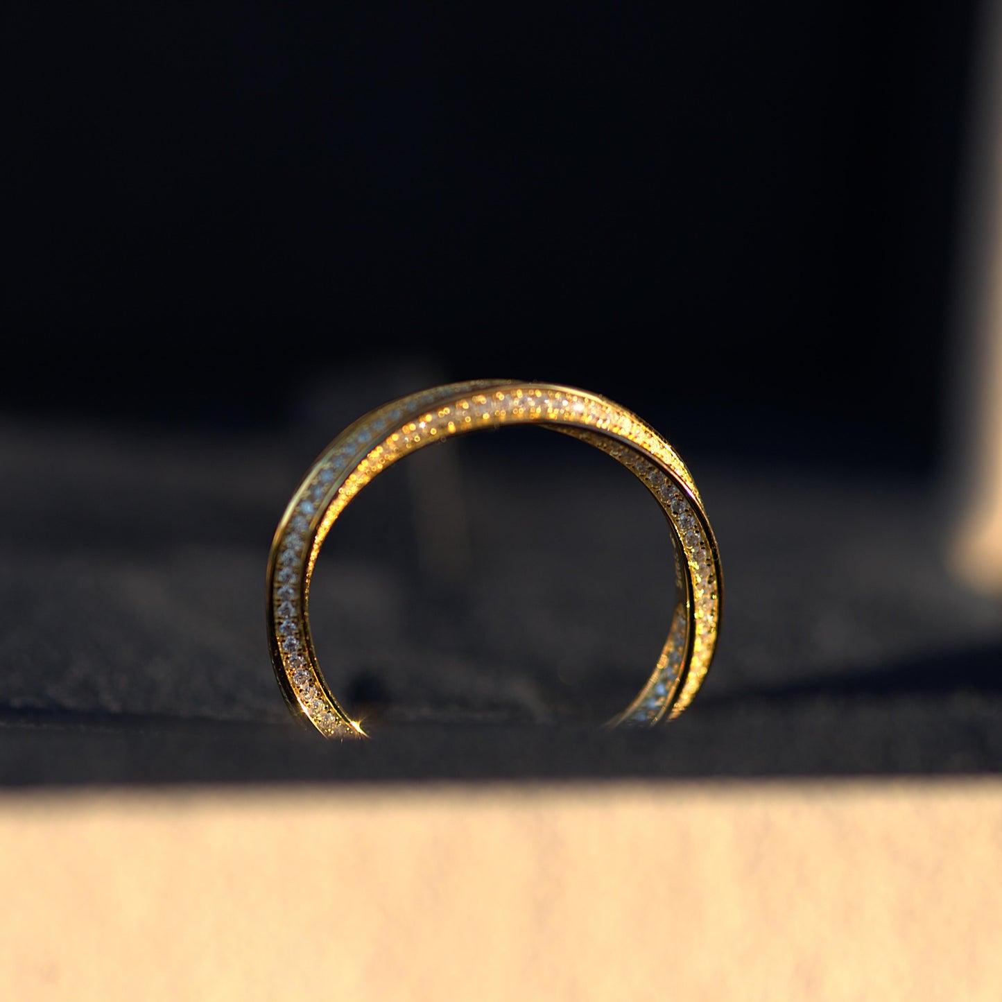 Luxury Alana Ring - Gold Vermeil Ring with Moissanite Accents - Unisex