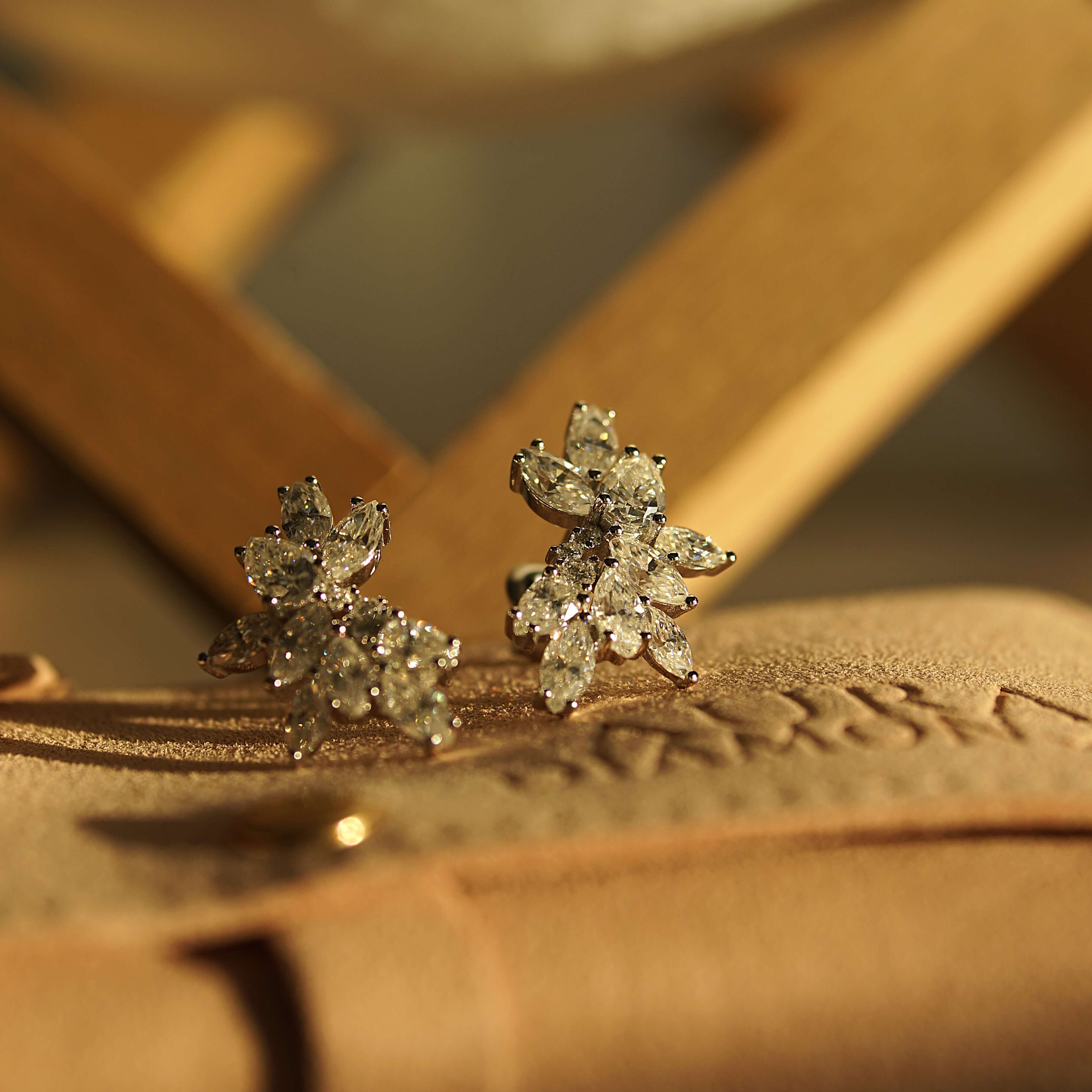 Bridal Luxury 6 Carat Emma Earrings - Marquise, Pear and Round Cut - Moissanite Aura Diamonds