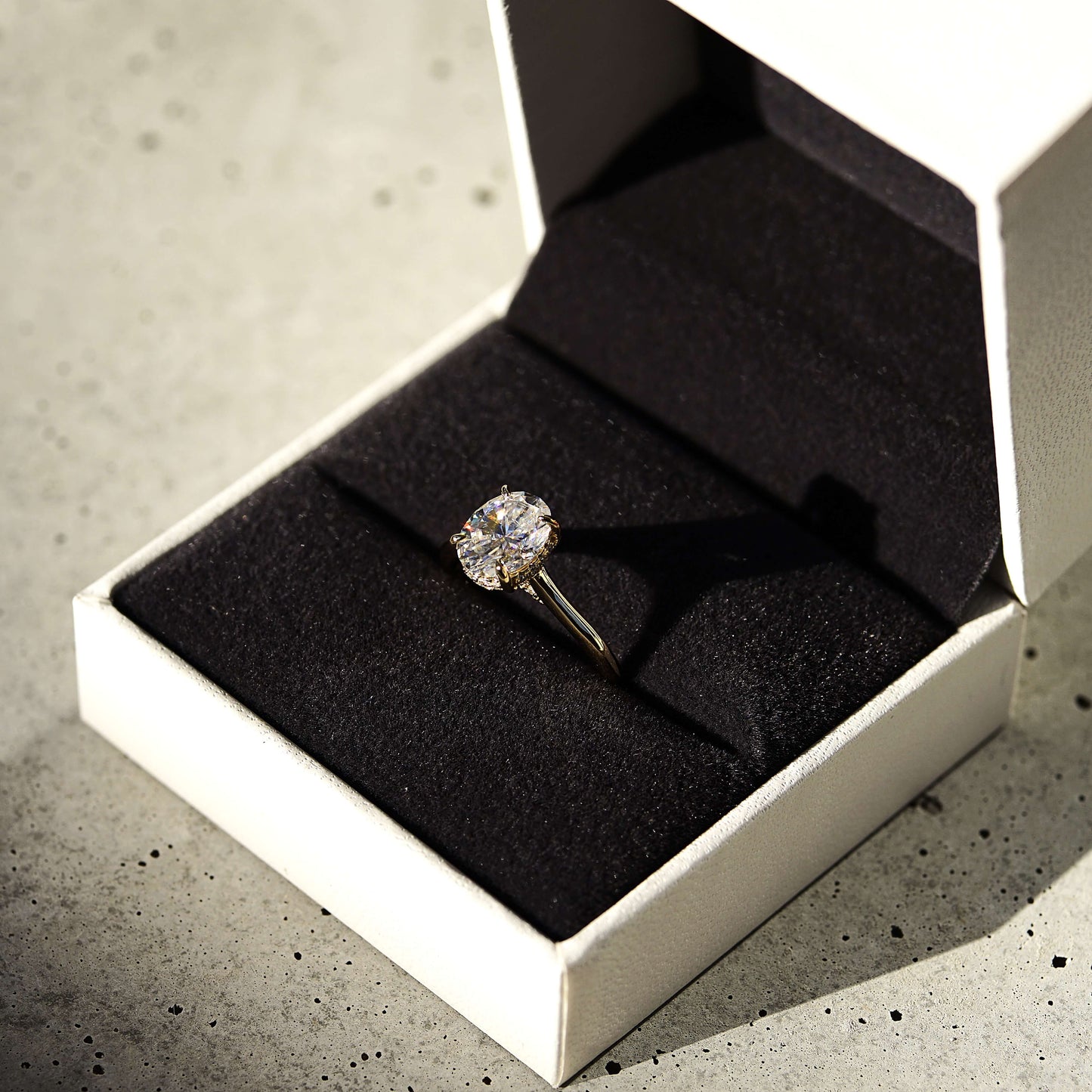 Oval Cut 2 Carat - Solitaire Ring - Hidden Halo - Moissanite | Luxury Collection