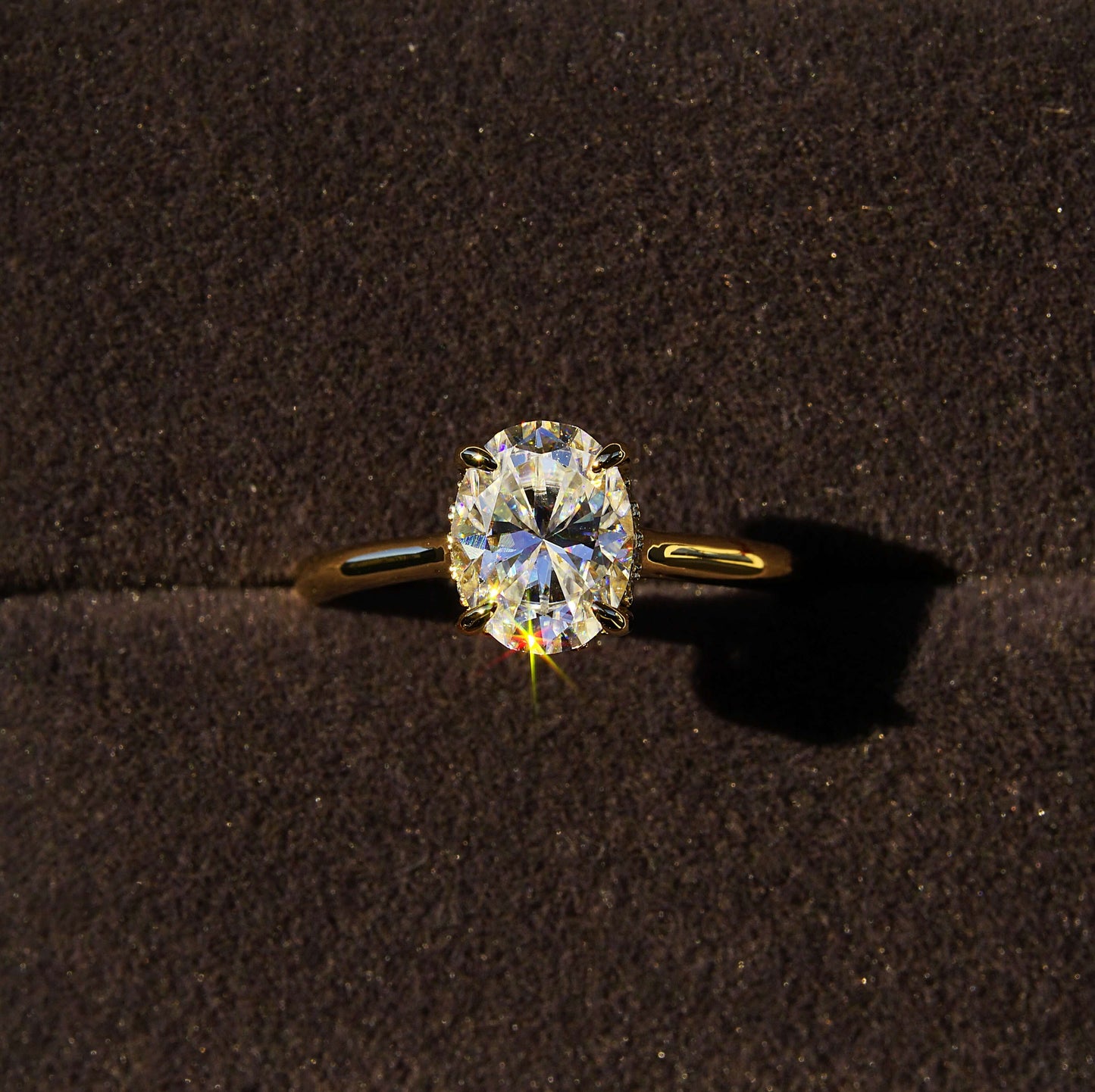 Oval Cut 2 Carat - Solitaire Ring - Hidden Halo - Moissanite | Luxury Collection