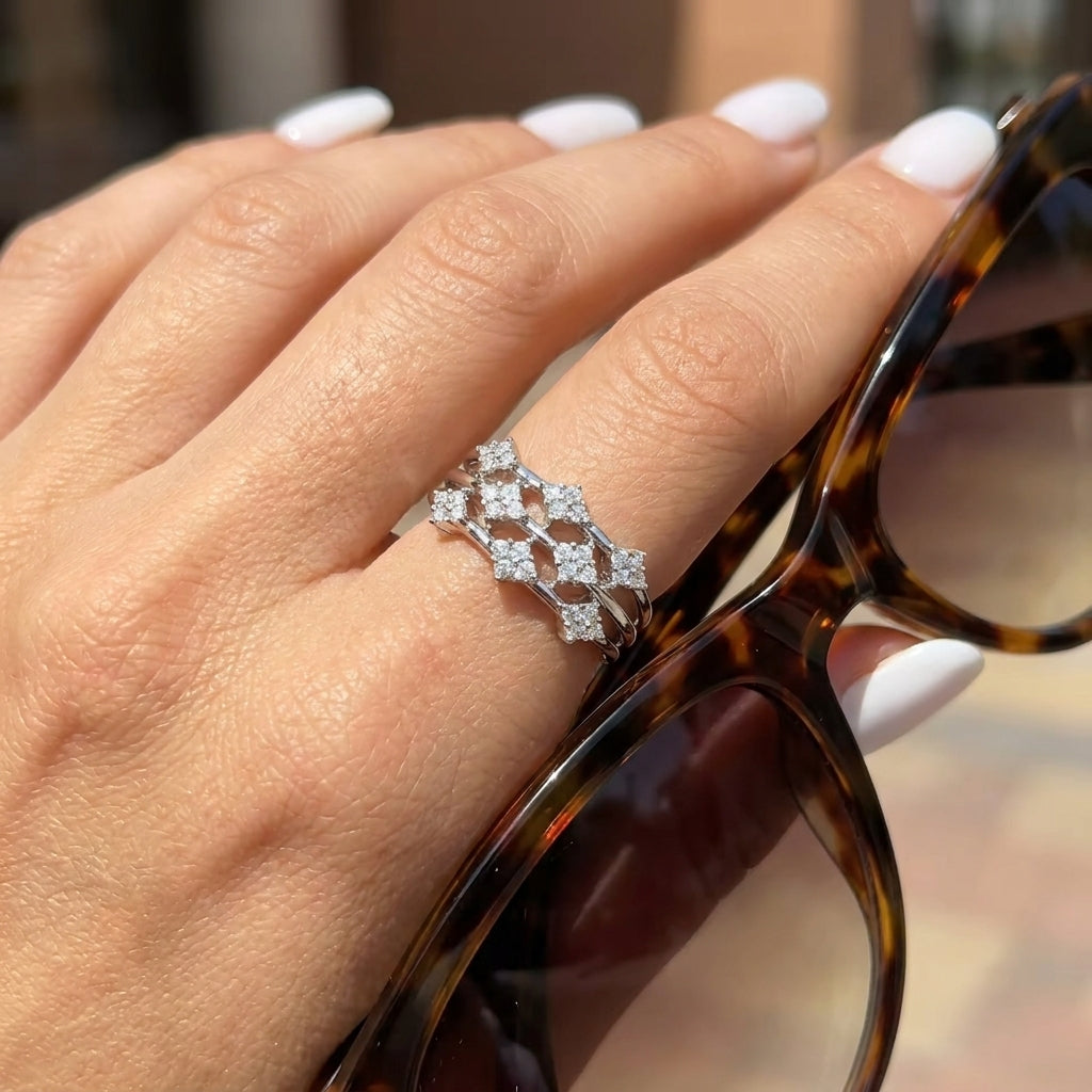 Anna Moissanite Three-Band Ring