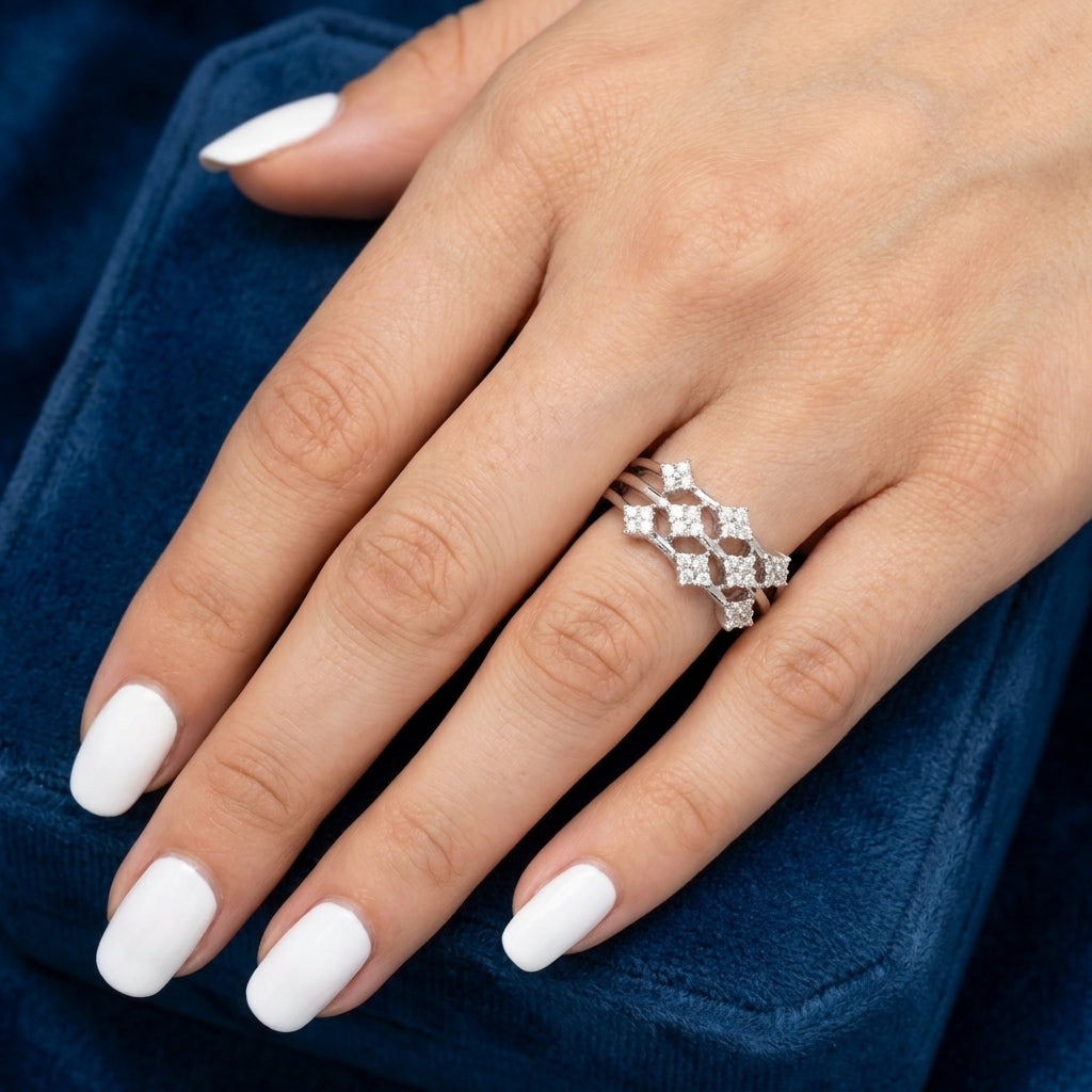 Anna Moissanite Three-Band Ring