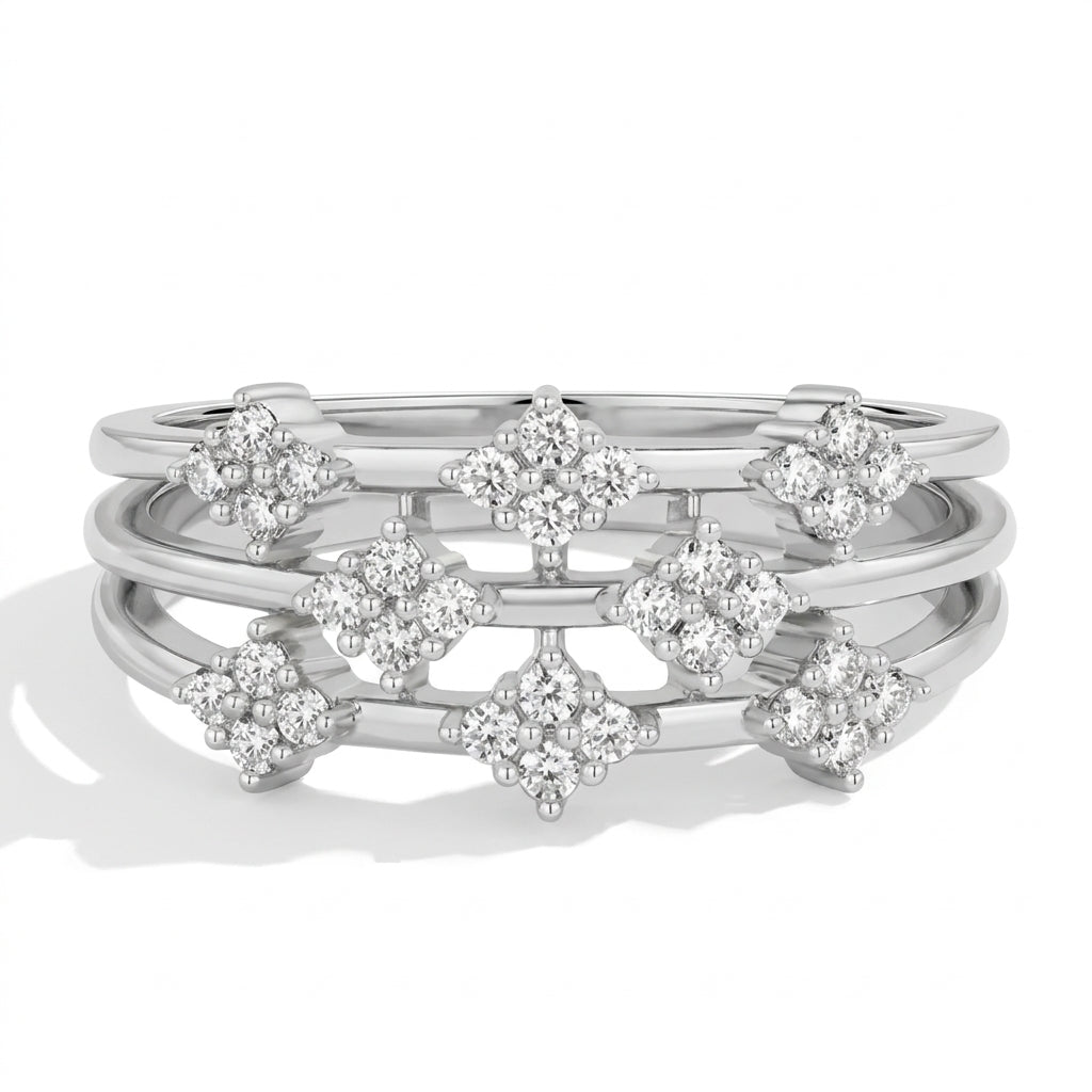 Anna Moissanite Three-Band Ring
