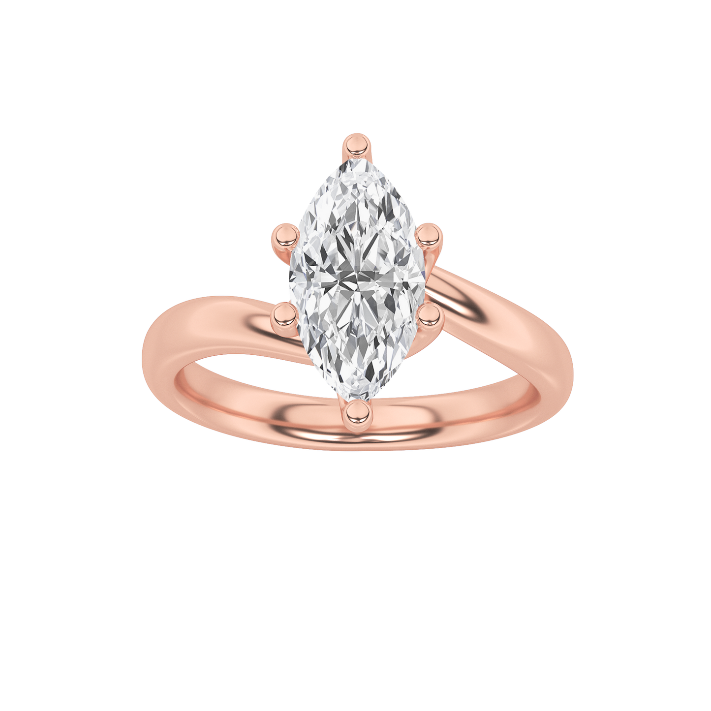 Signature Marquise Solitaire with Six Prongs - Rose Gold