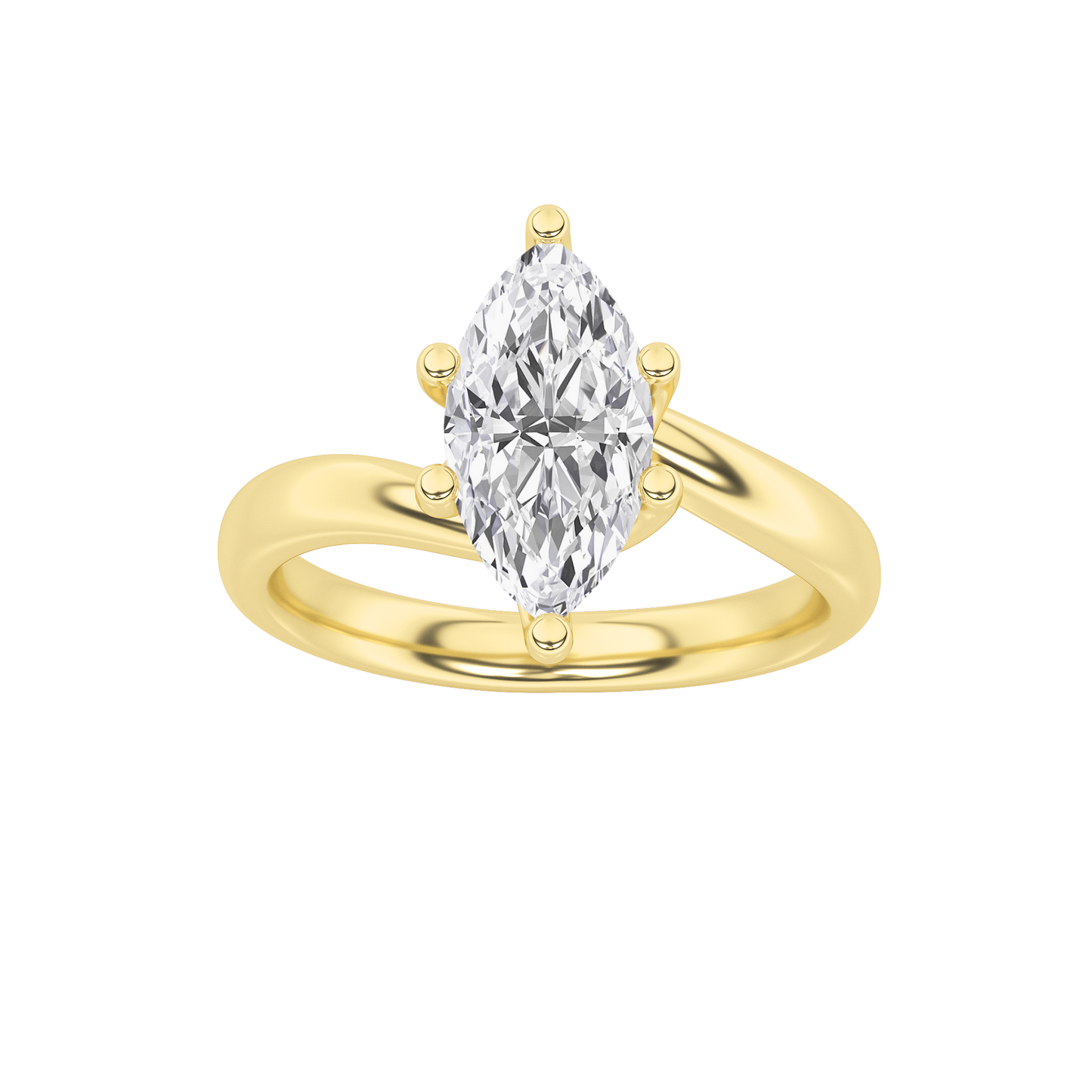 Signature Marquise Solitaire with Six Prongs - Yellow Gold