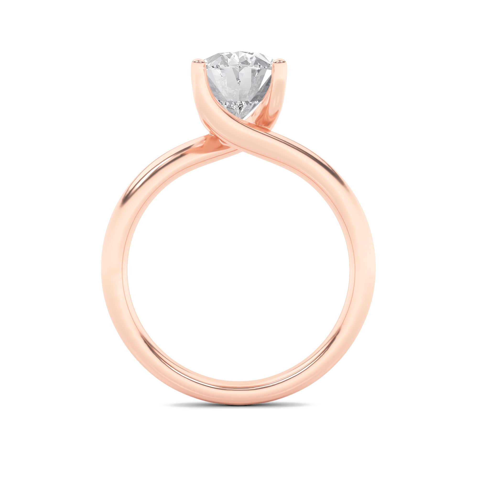 Signature Oval Solitaire with 4 Prongs - Rose Gold Aura Diamonds