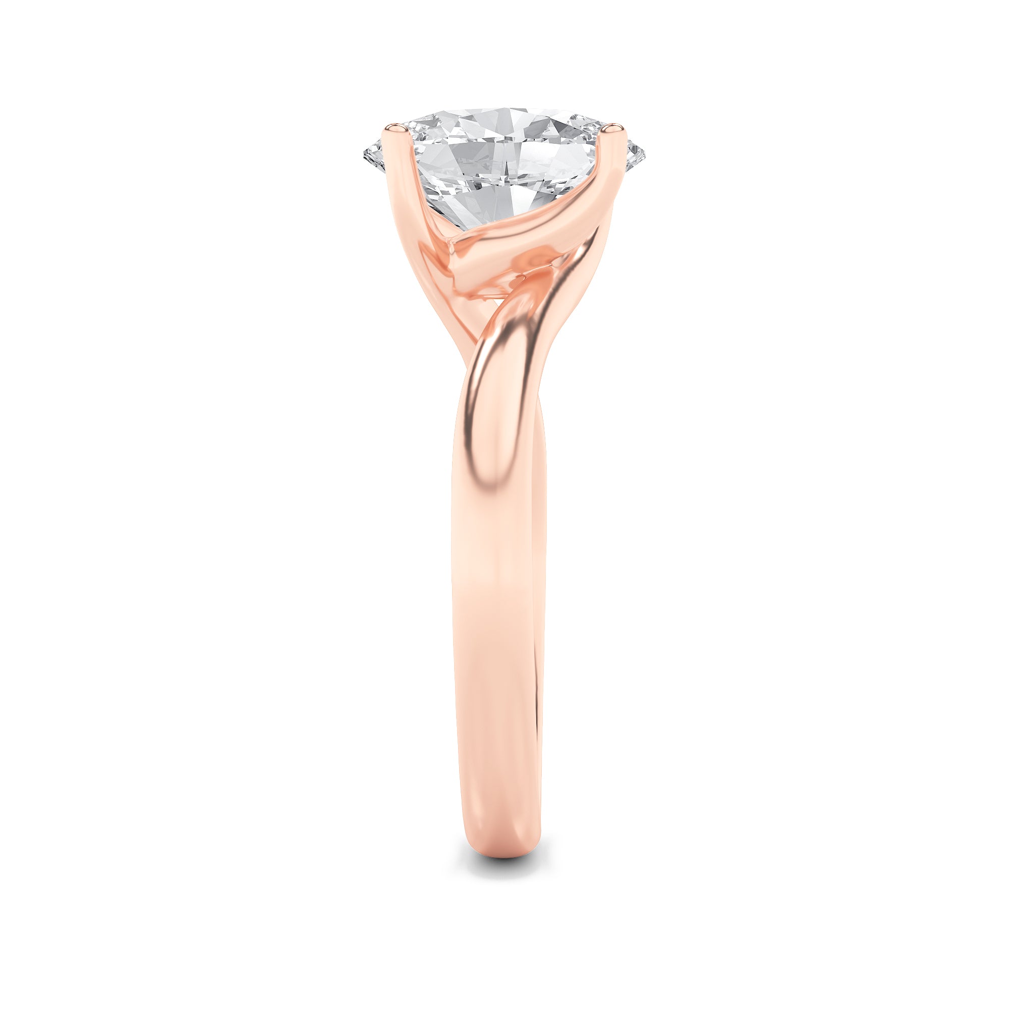 Signature Oval Solitaire with 4 Prongs - Rose Gold Aura Diamonds