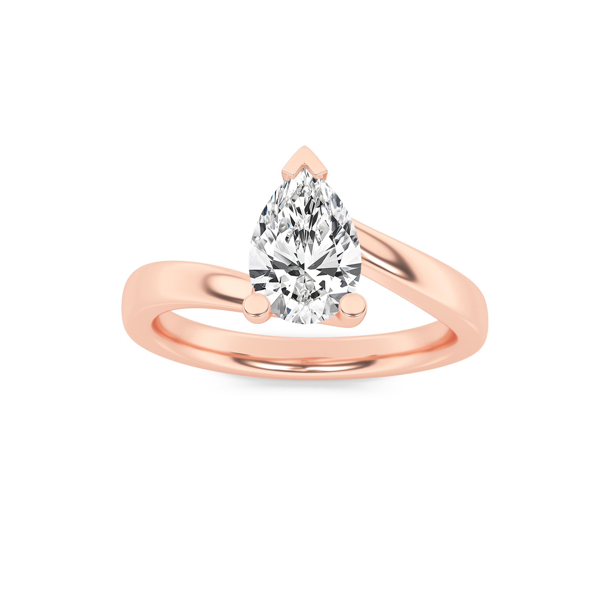 Signature Pear Cut Solitaire - Rose Gold Aura Diamonds