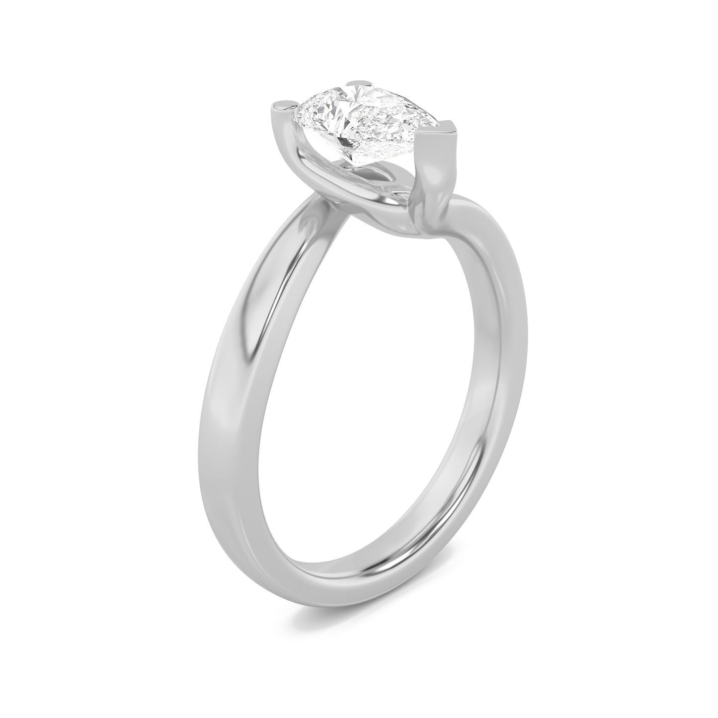 Signature Pear Cut Solitaire - White Gold