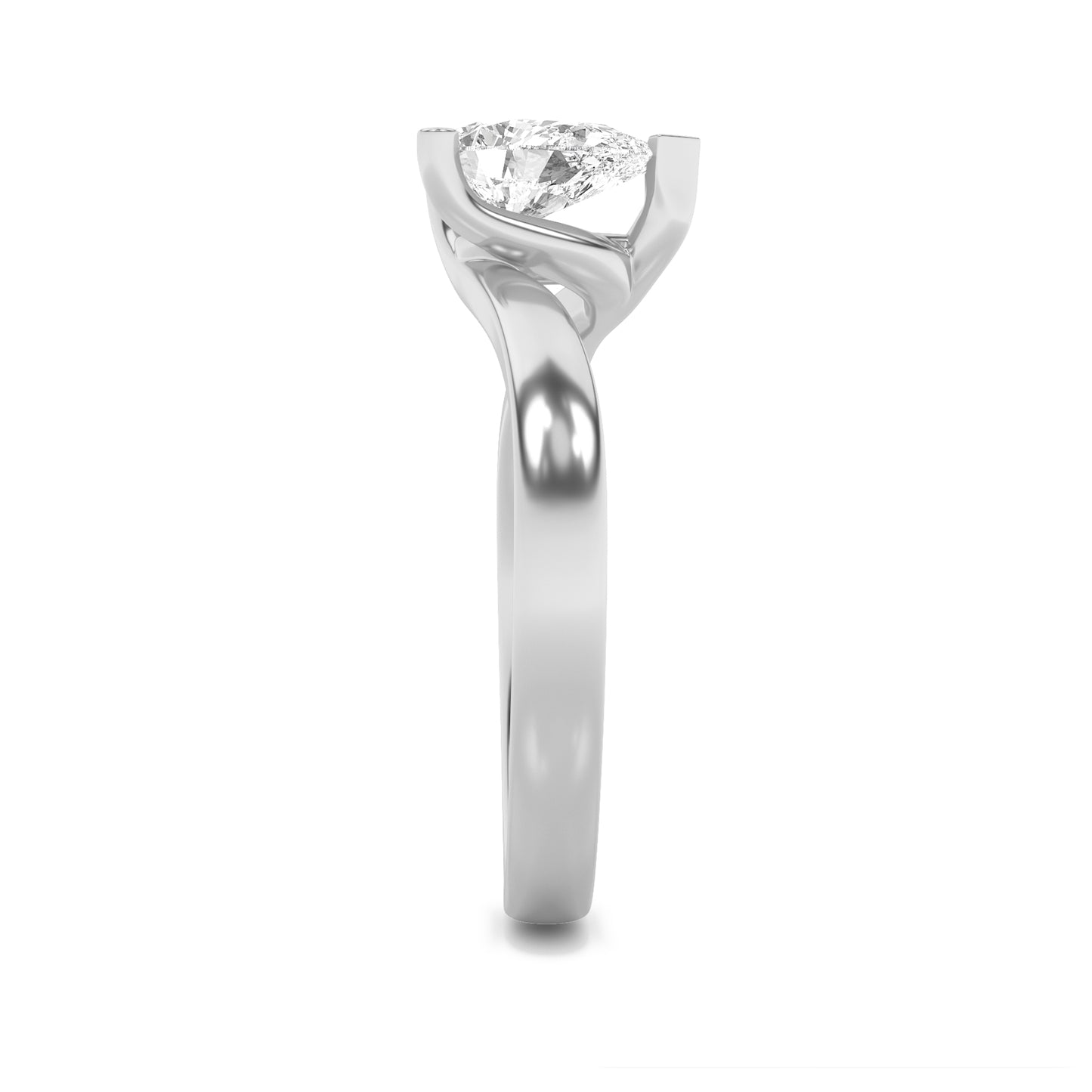 Signature Pear Cut Solitaire - White Gold