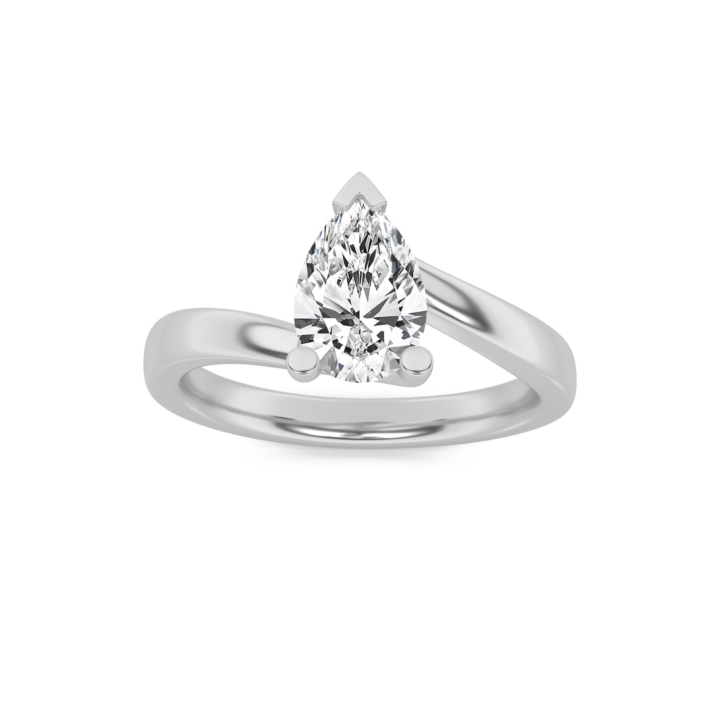 Signature Pear Cut Solitaire - White Gold