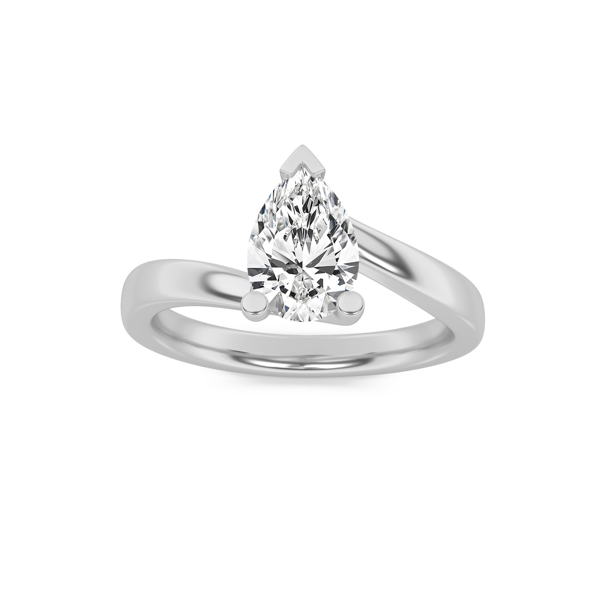 Signature Pear Cut Solitaire - White Gold Aura Diamonds