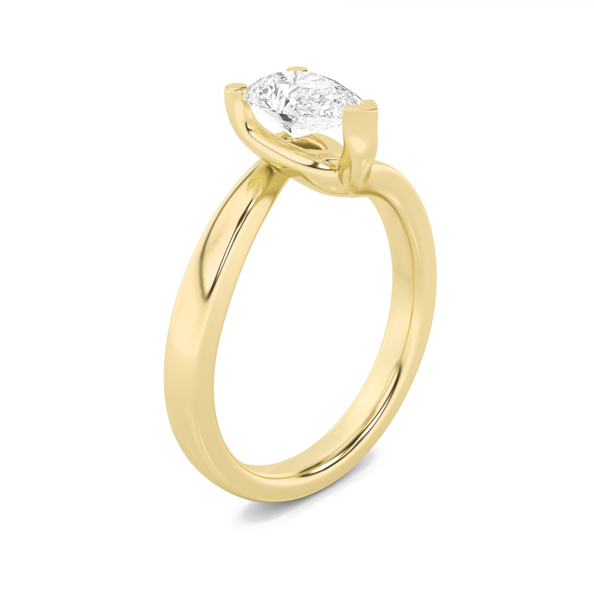 Signature Pear Cut Solitaire - Yellow Gold Aura Diamonds