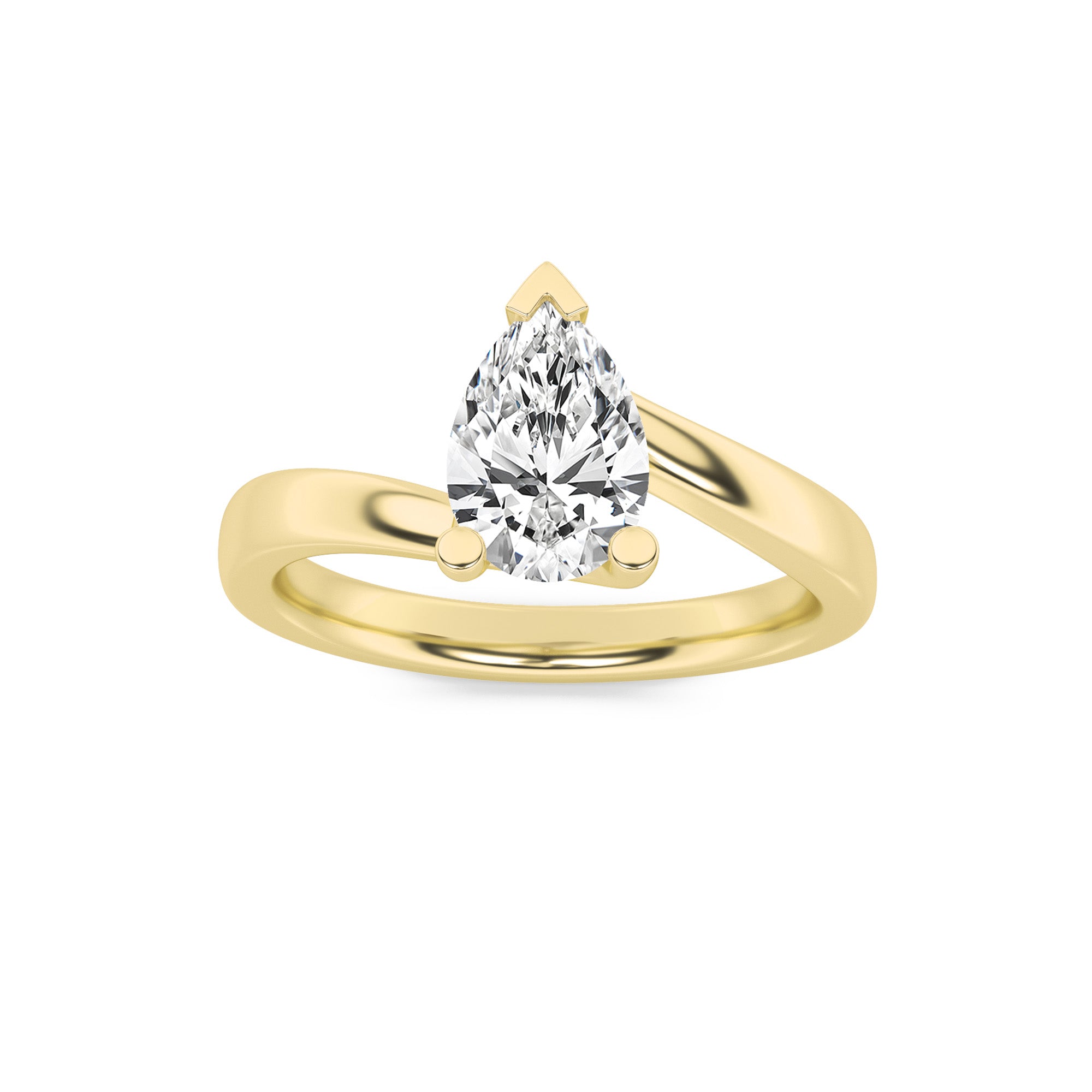 Signature Pear Cut Solitaire - Yellow Gold Aura Diamonds