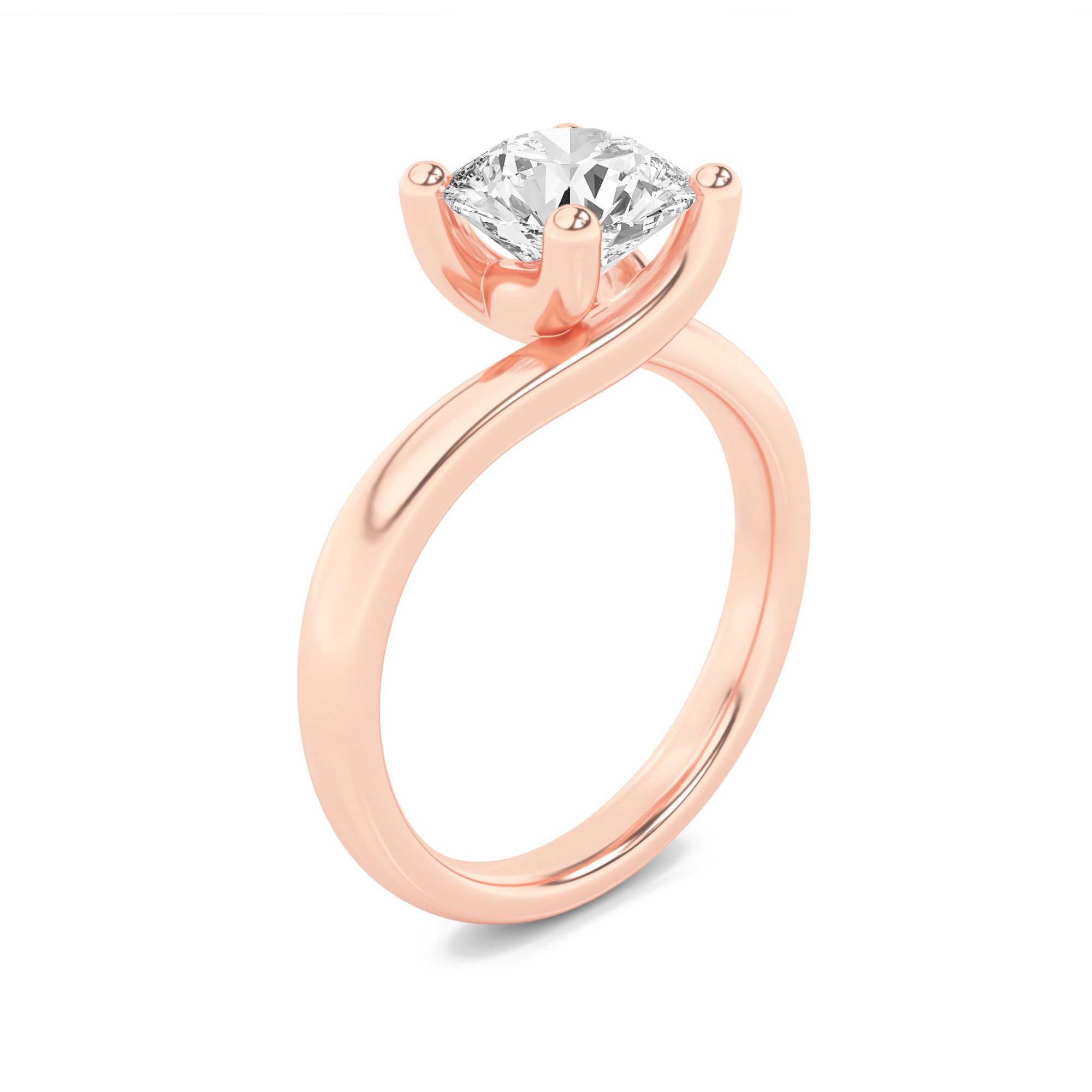 Signature Round Brilliant Solitaire - Rose Gold Aura Diamonds