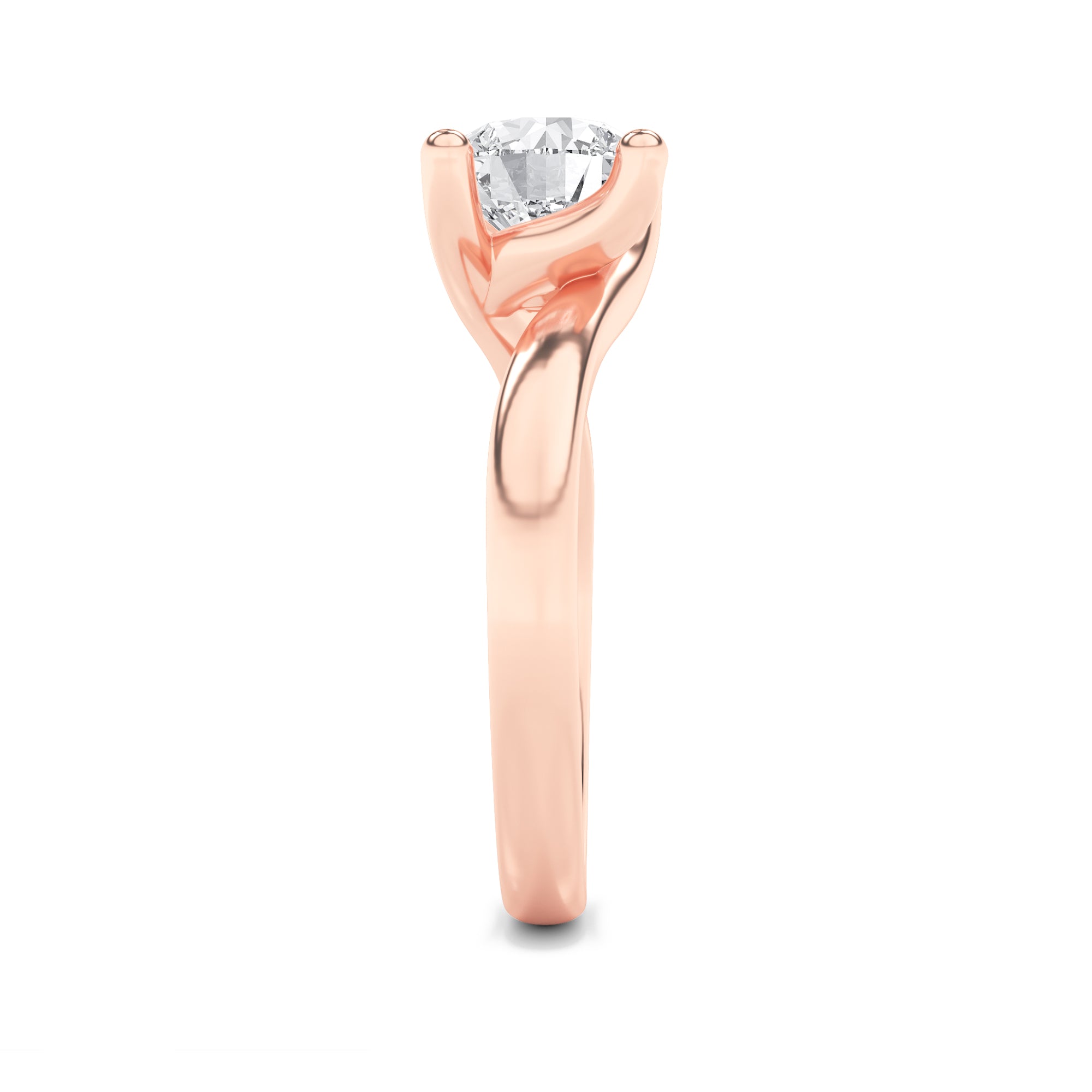 Signature Round Brilliant Solitaire - Rose Gold Aura Diamonds