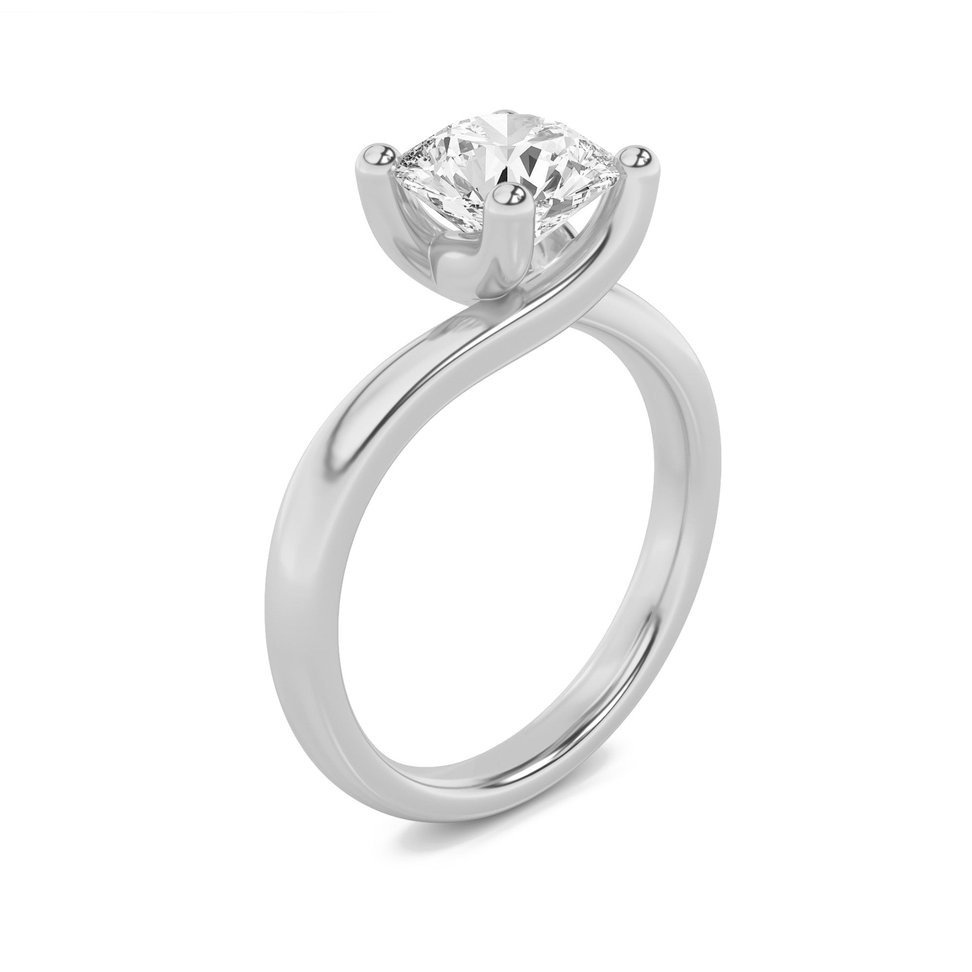 Signature Round Brilliant Solitaire - White Gold Aura Diamonds