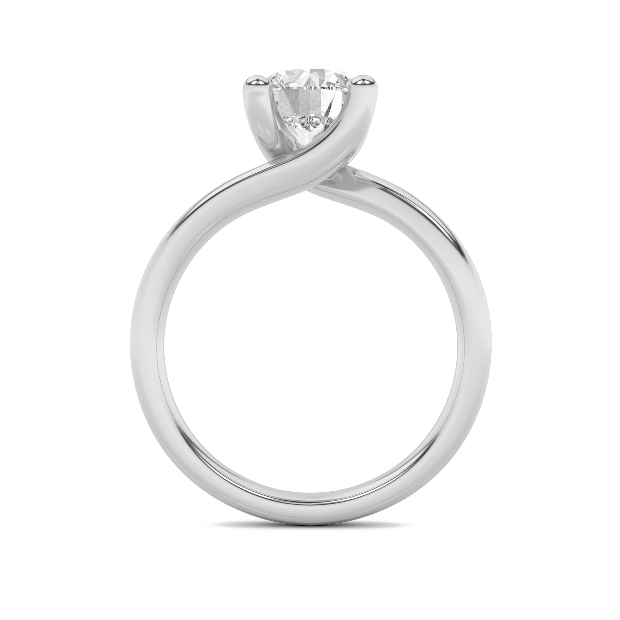 Signature Round Brilliant Solitaire - White Gold Aura Diamonds